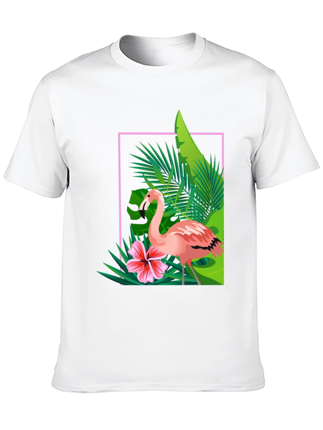Tropical Flamingo Graphic Tee - Stylish Summer T-Shirt