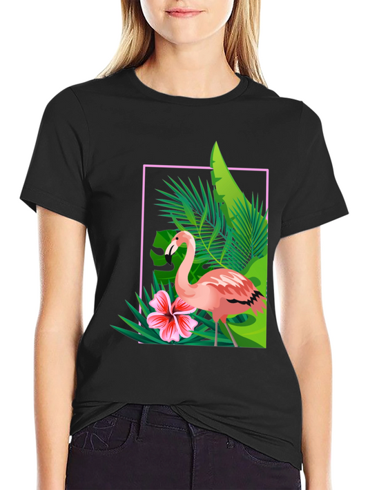 Tropical Flamingo Graphic Tee - Stylish Summer T-Shirt