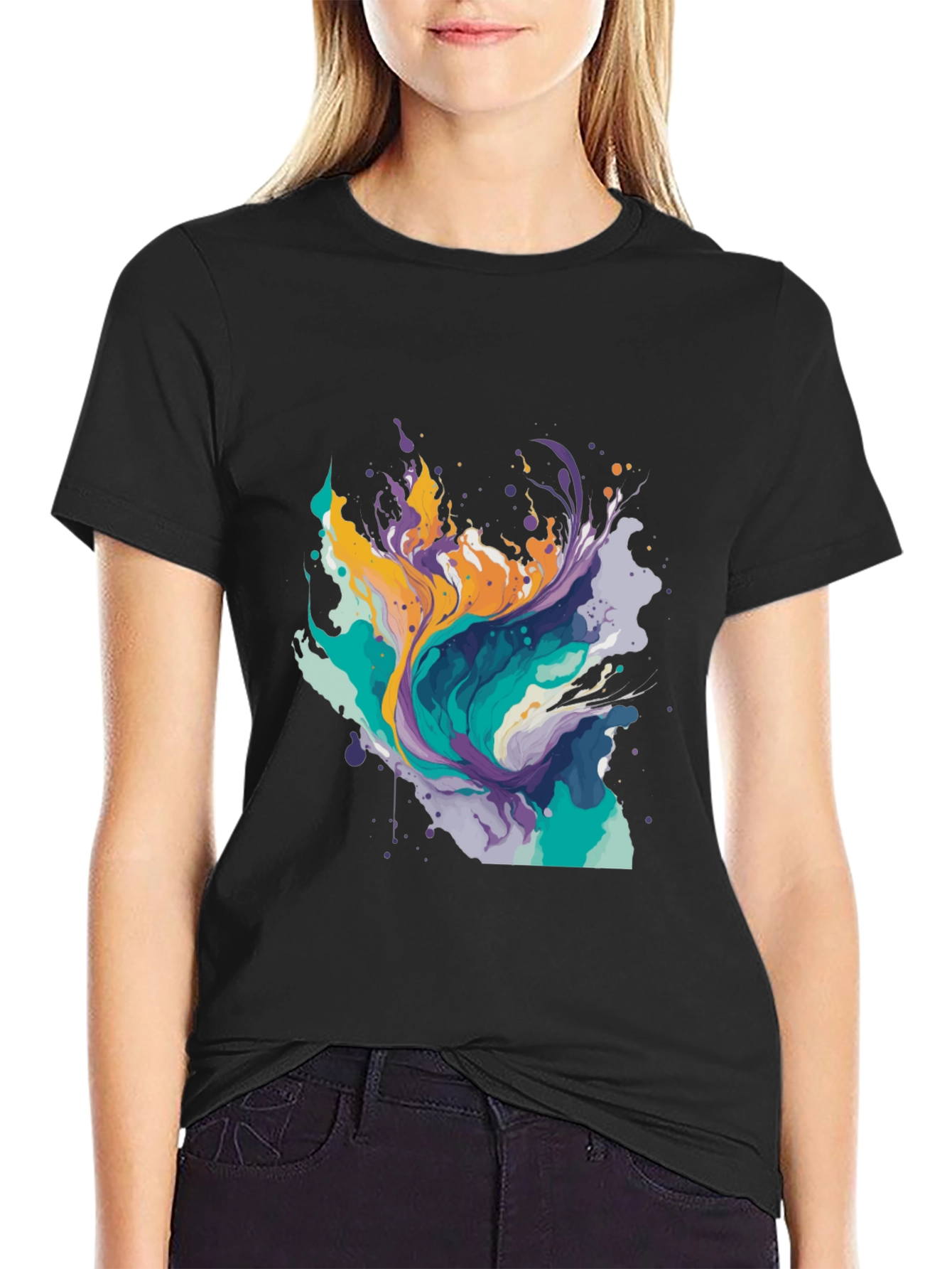 Abstract Paint Splash Tee - Modern Art T-Shirt