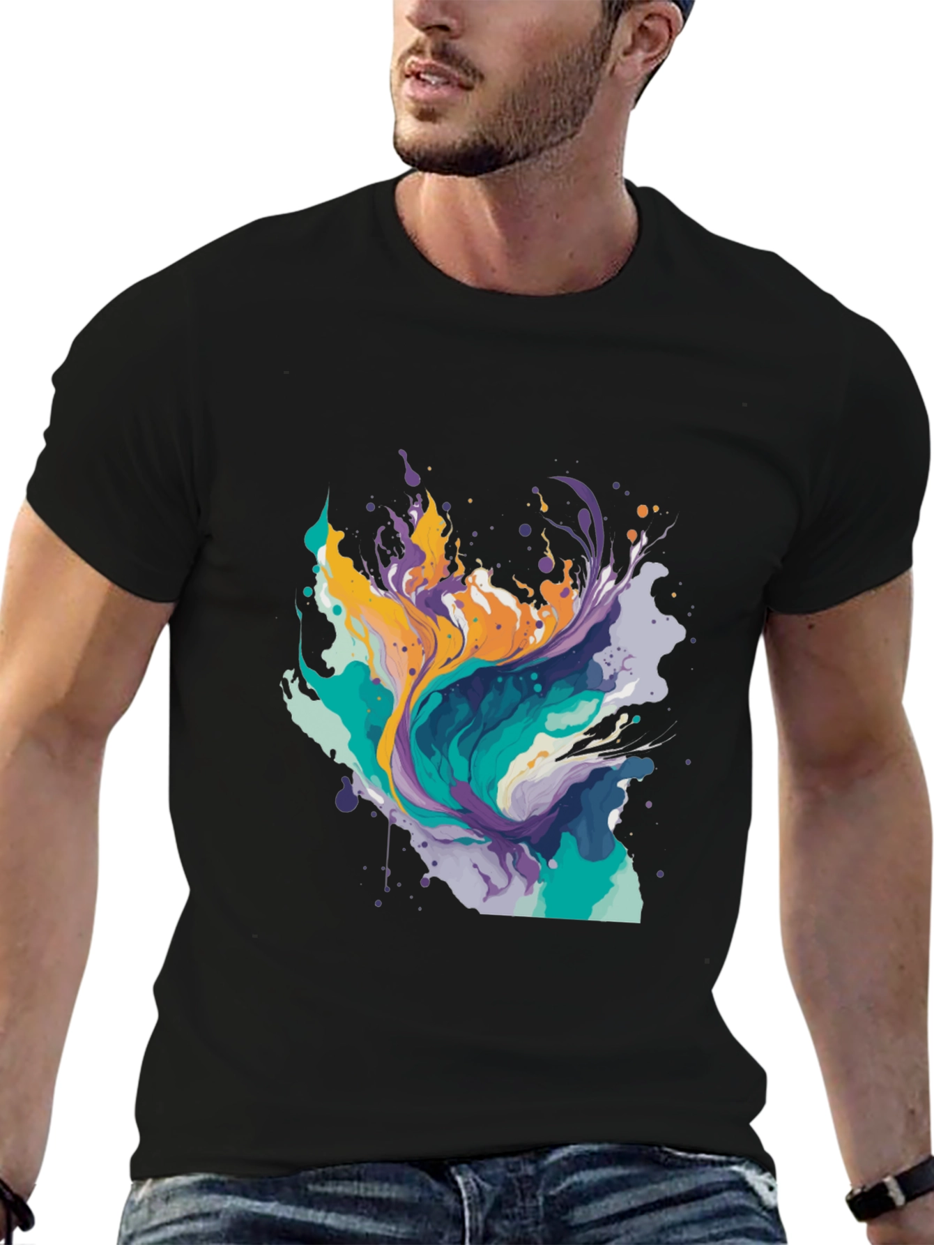 Abstract Paint Splash Tee - Modern Art T-Shirt