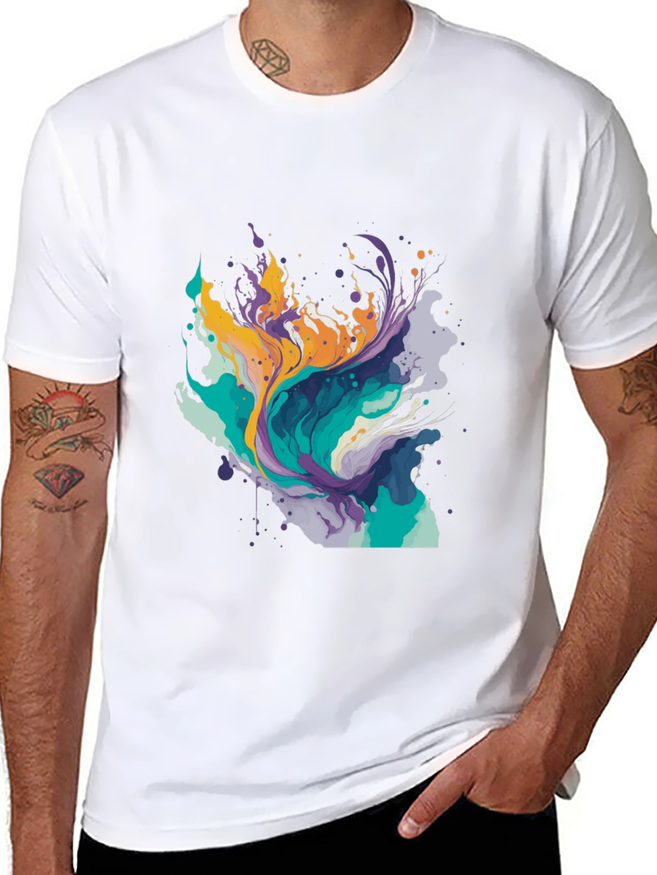 Abstract Paint Splash Tee - Modern Art T-Shirt