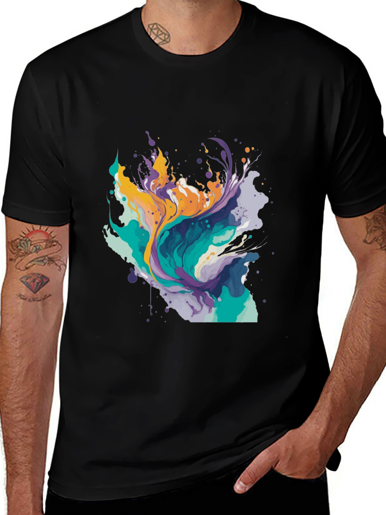 Abstract Paint Splash Tee - Modern Art T-Shirt