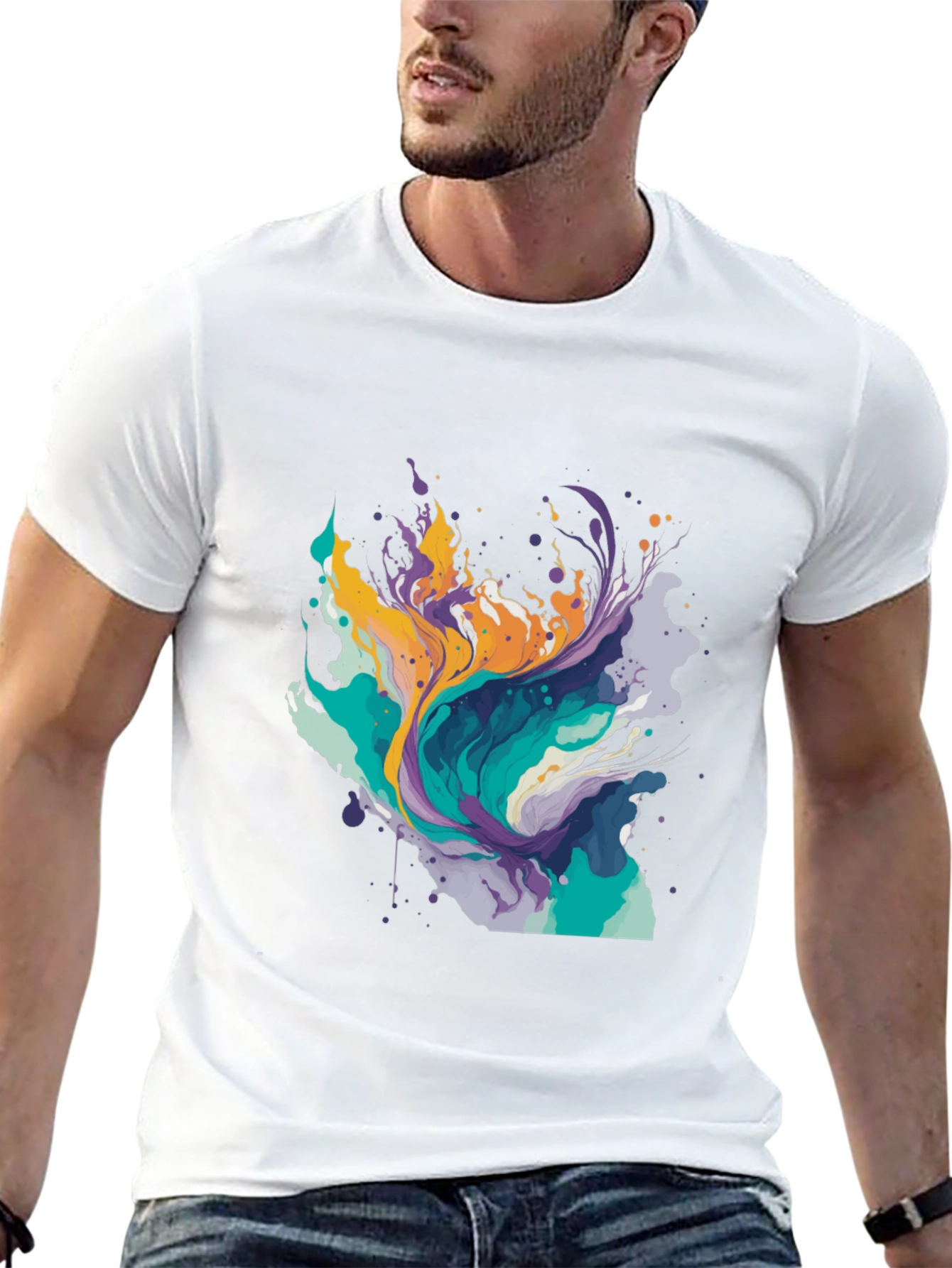 Abstract Paint Splash Tee - Modern Art T-Shirt