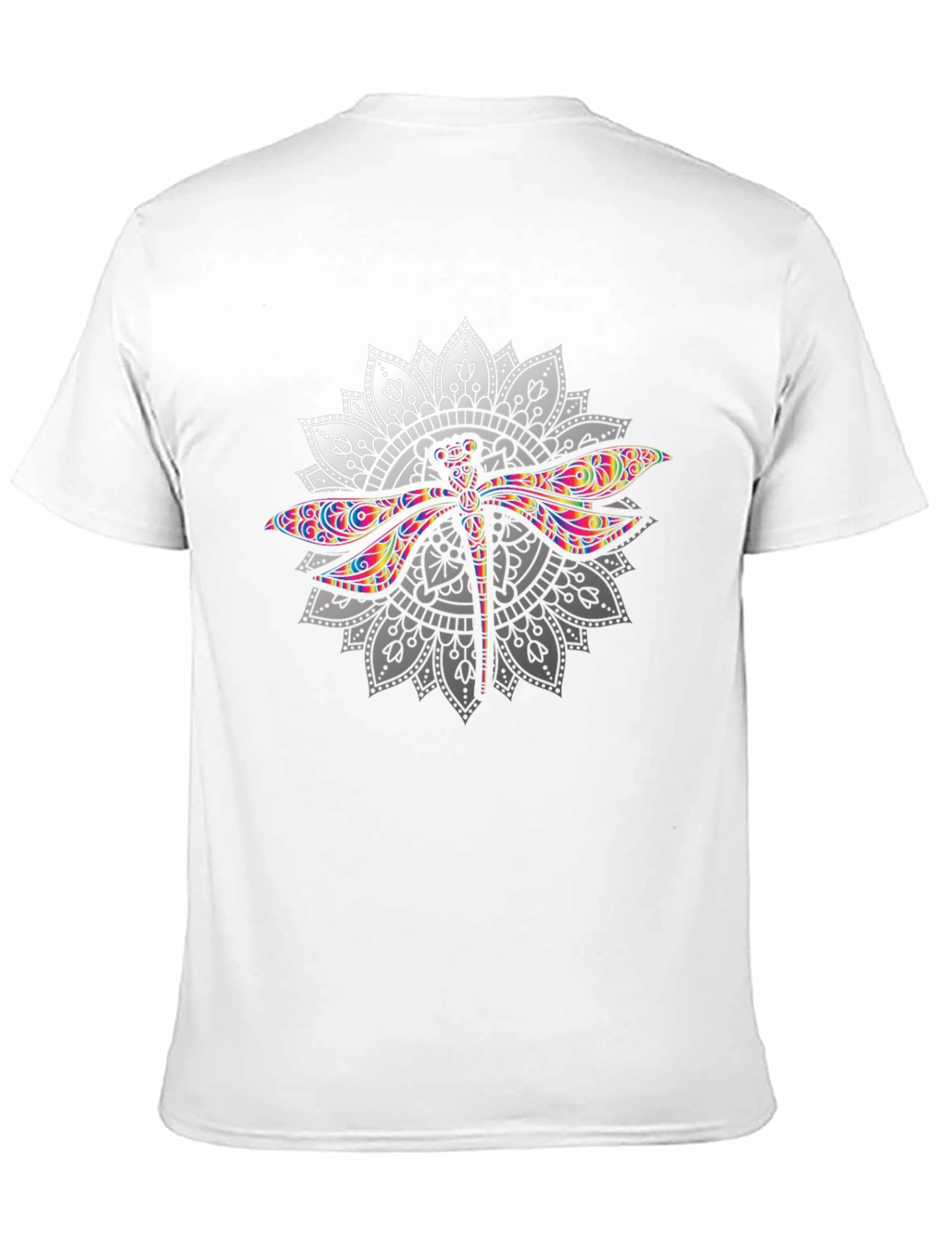 Dragonfly Mandala Graphic T-Shirt - Black
