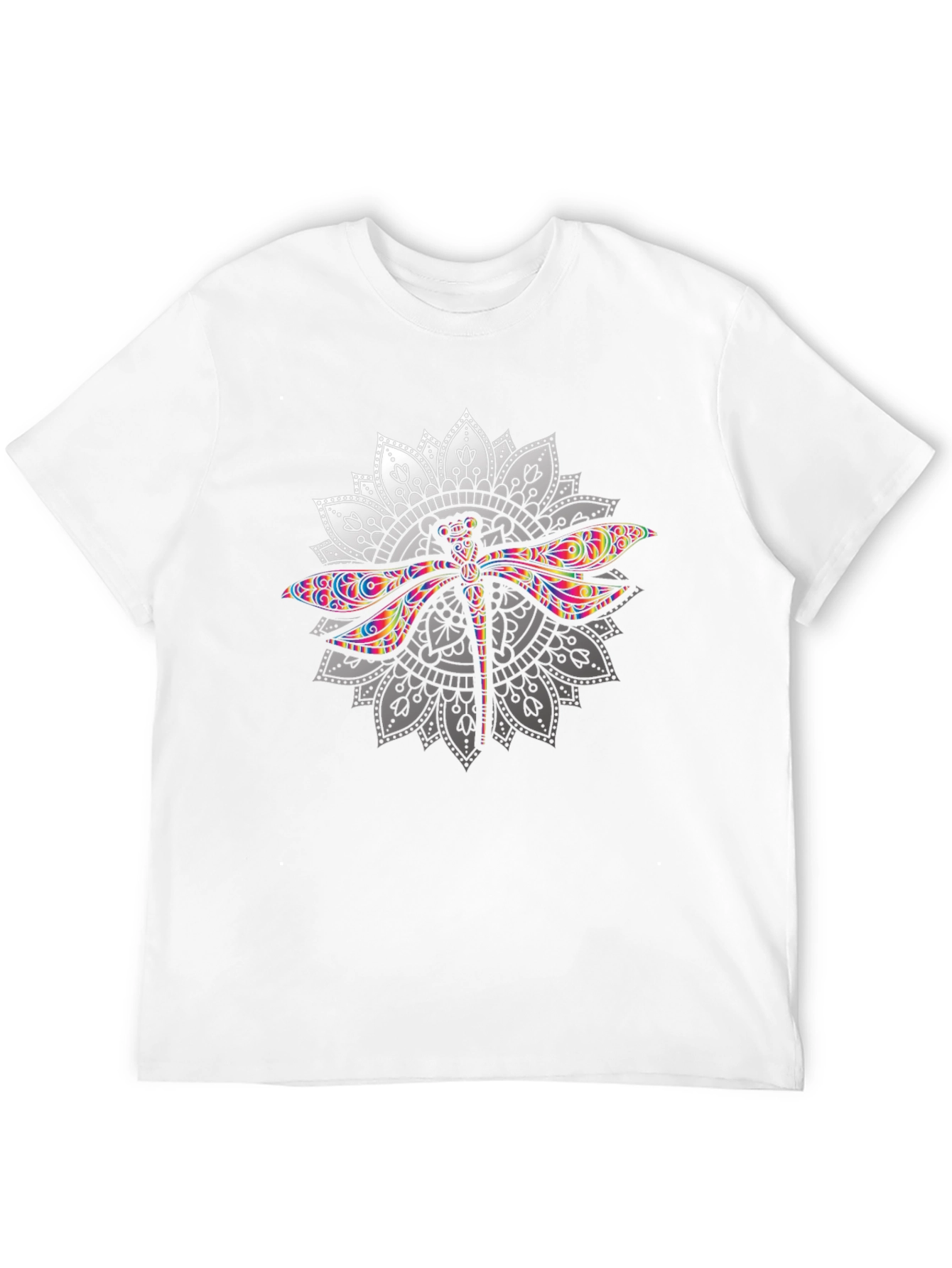 Dragonfly Mandala Graphic T-Shirt - Black