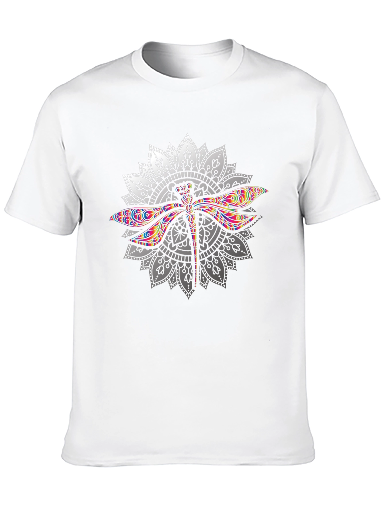 Dragonfly Mandala Graphic T-Shirt - Black