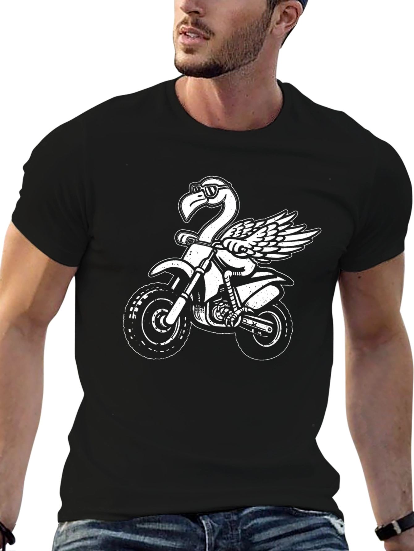 Flamingo Motocross Black T-Shirt