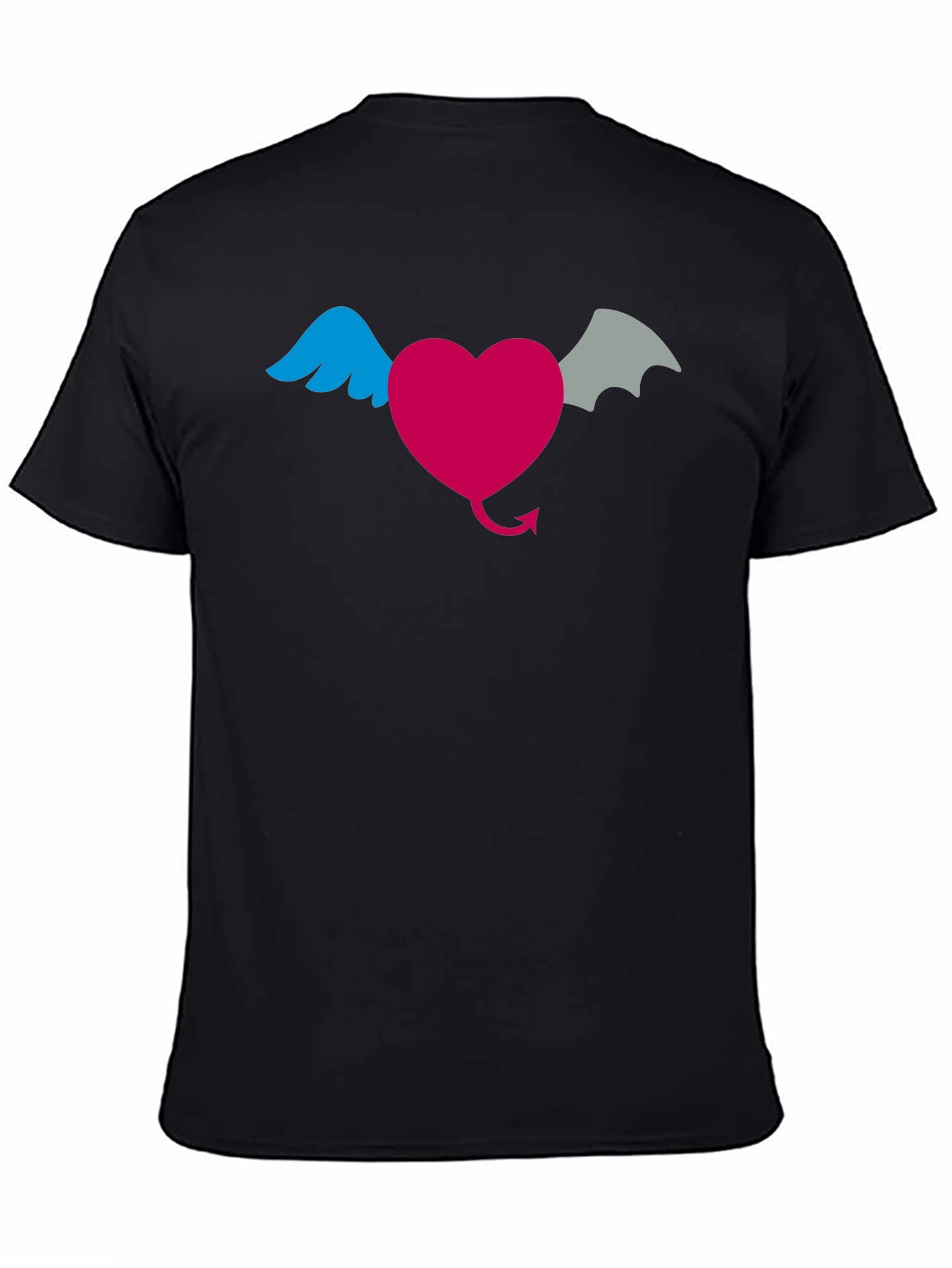 Heart With Wings & Devil Tail Graphic T-Shirt