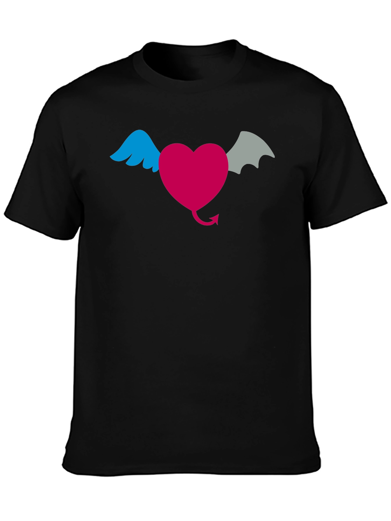 Heart With Wings & Devil Tail Graphic T-Shirt