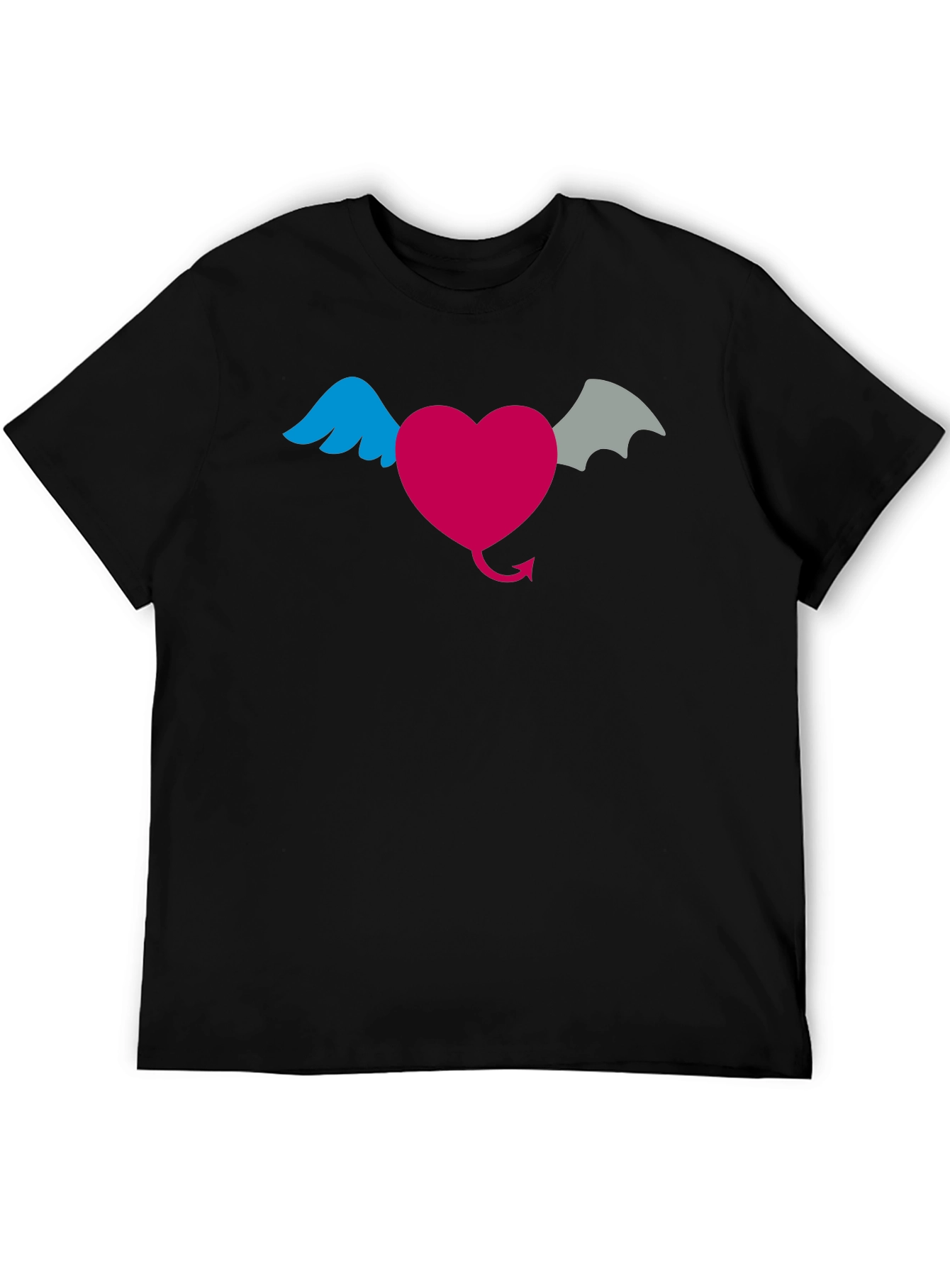 Heart With Wings & Devil Tail Graphic T-Shirt