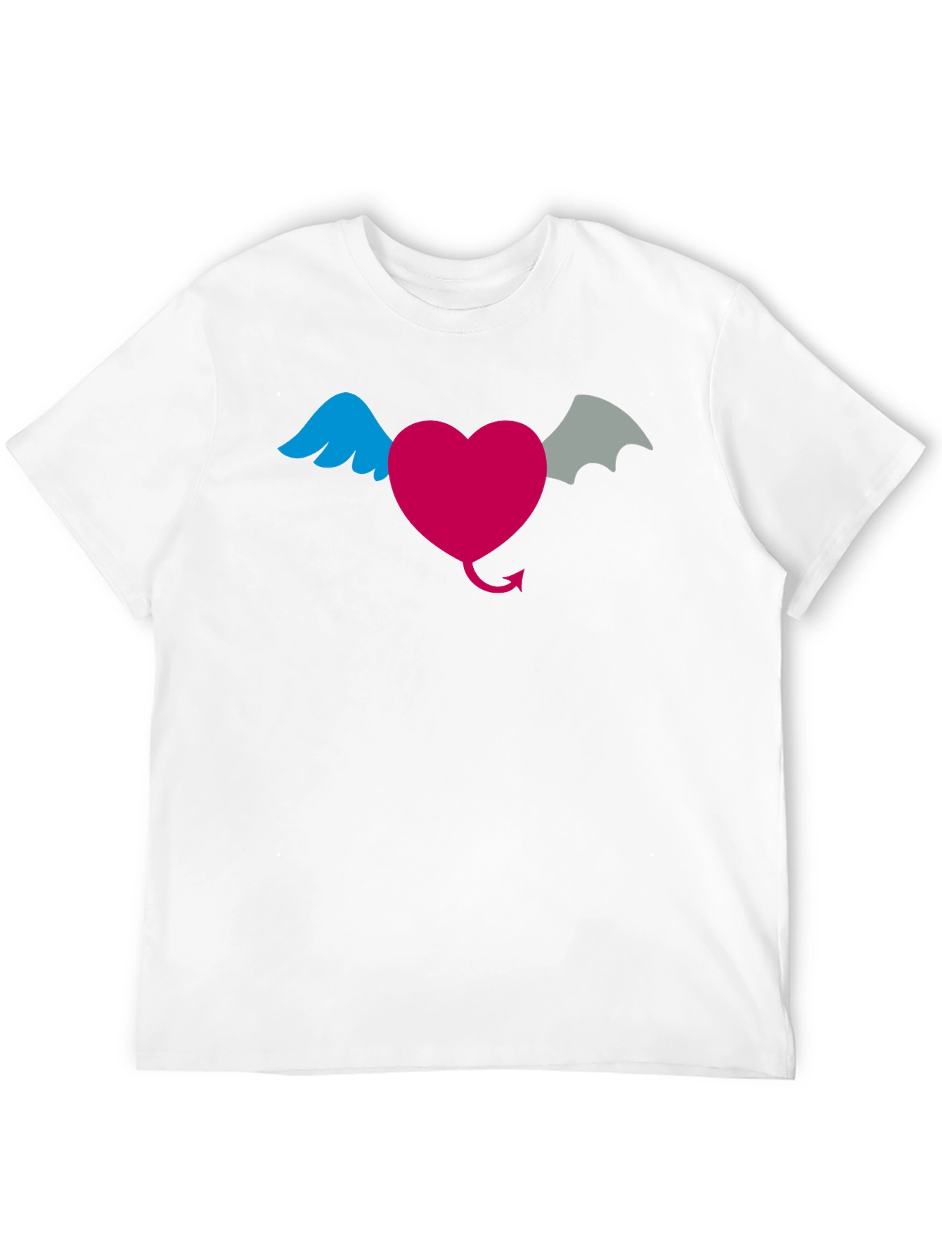 Heart With Wings & Devil Tail Graphic T-Shirt