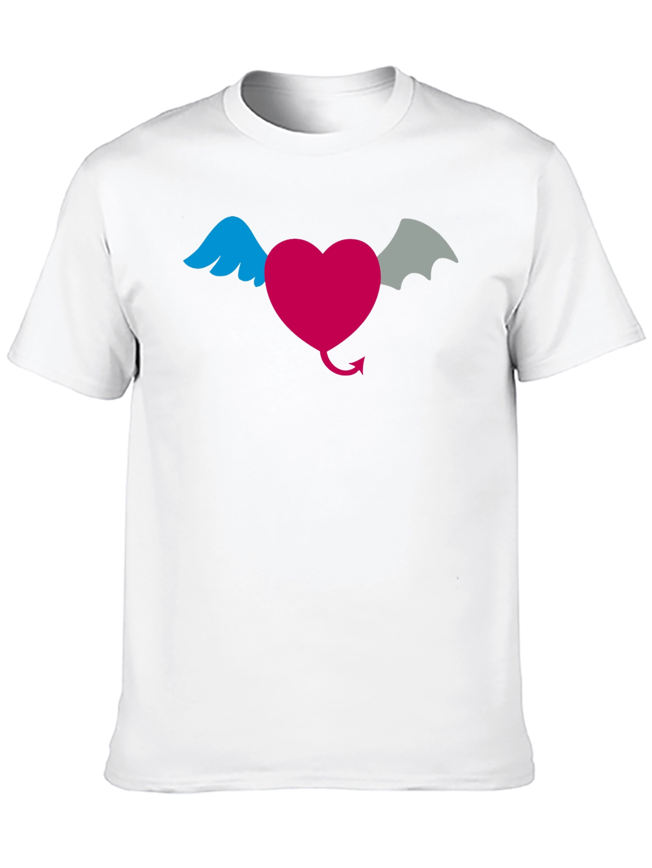 Heart With Wings & Devil Tail Graphic T-Shirt