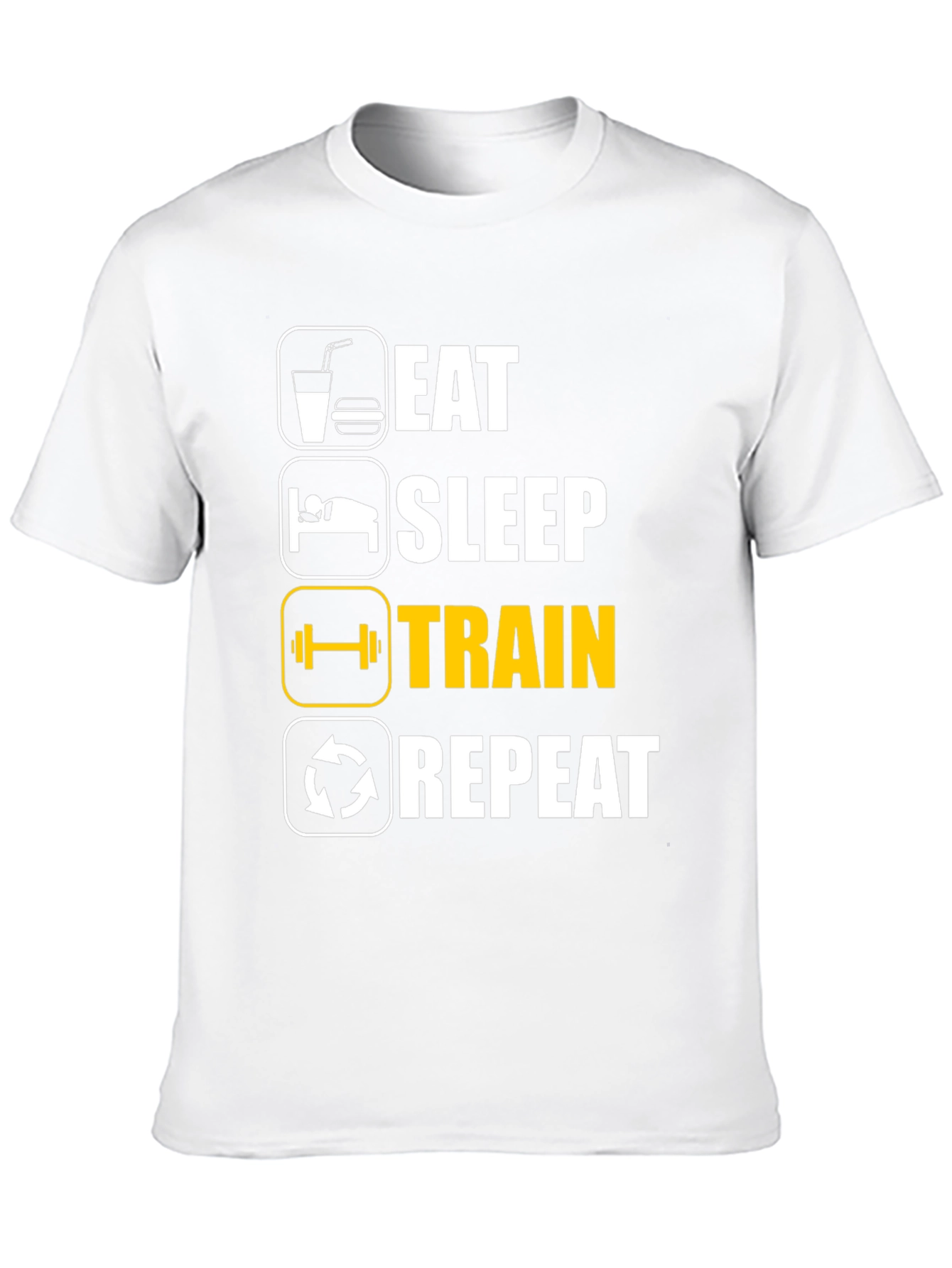 Eat Sleep Train Repeat Black T-Shirt