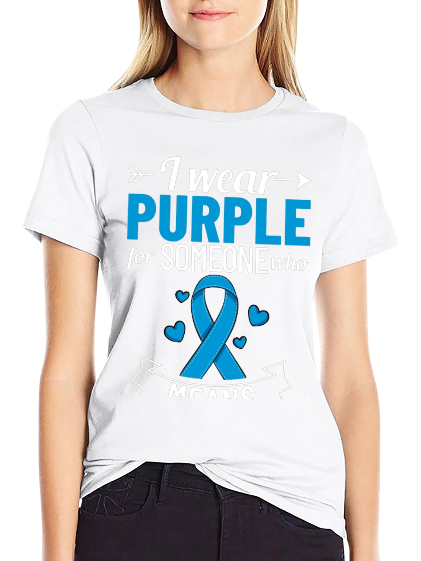 I Wear Purple T-Shirt: Awareness Ribbon Tee