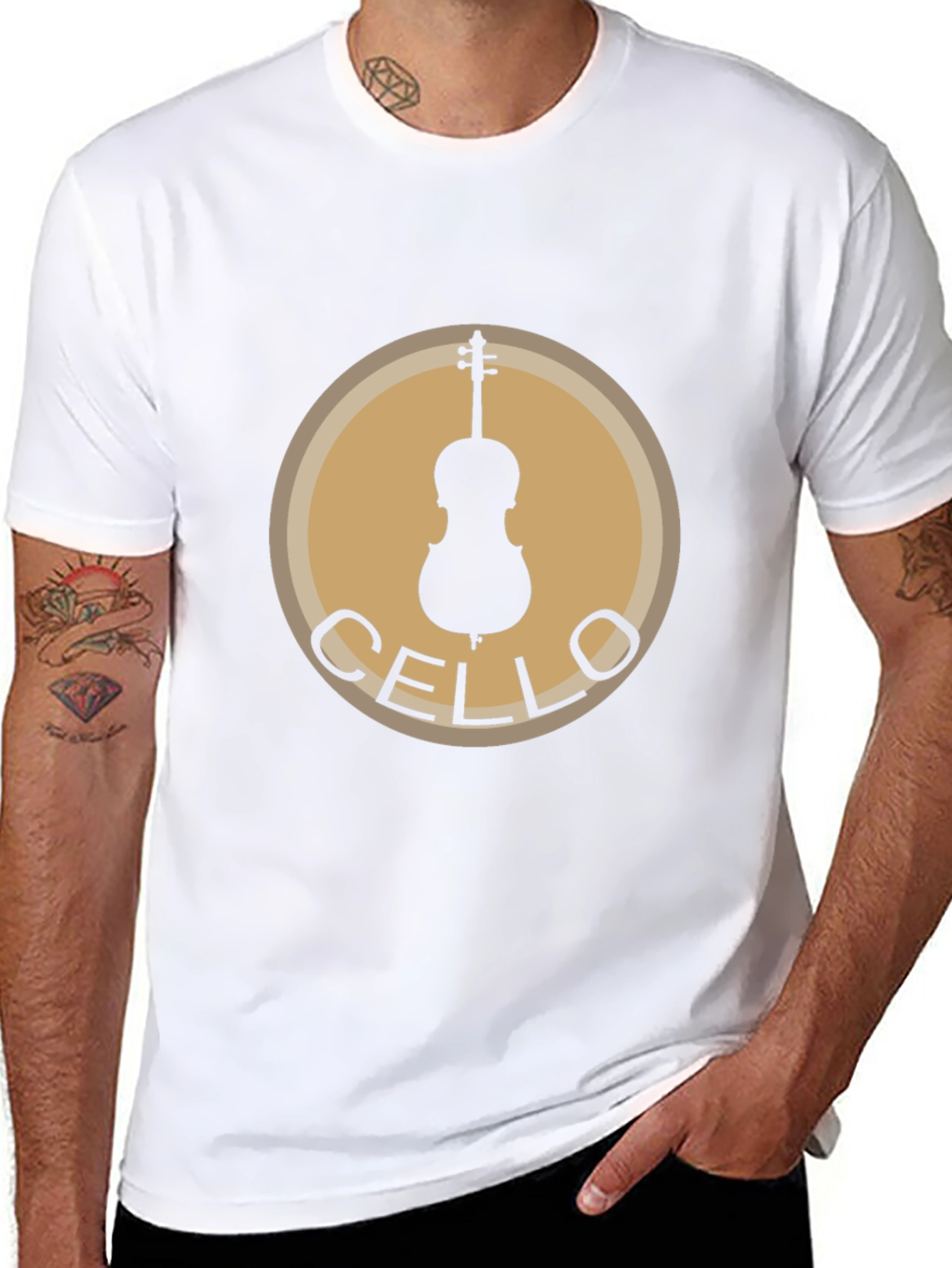 Cello Music Black T-Shirt | Instrument Graphic Tee