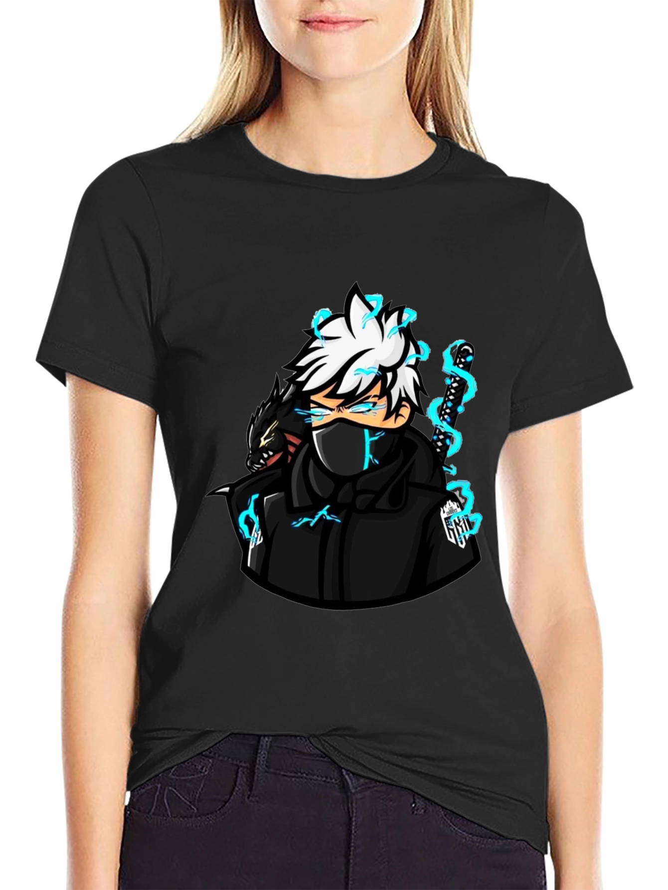 Anime Character Graphic Black T-Shirt