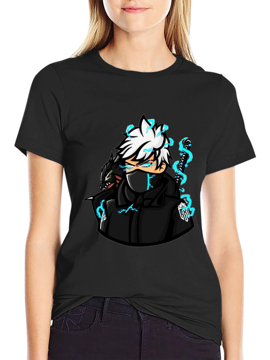 Anime Character Graphic Black T-Shirt