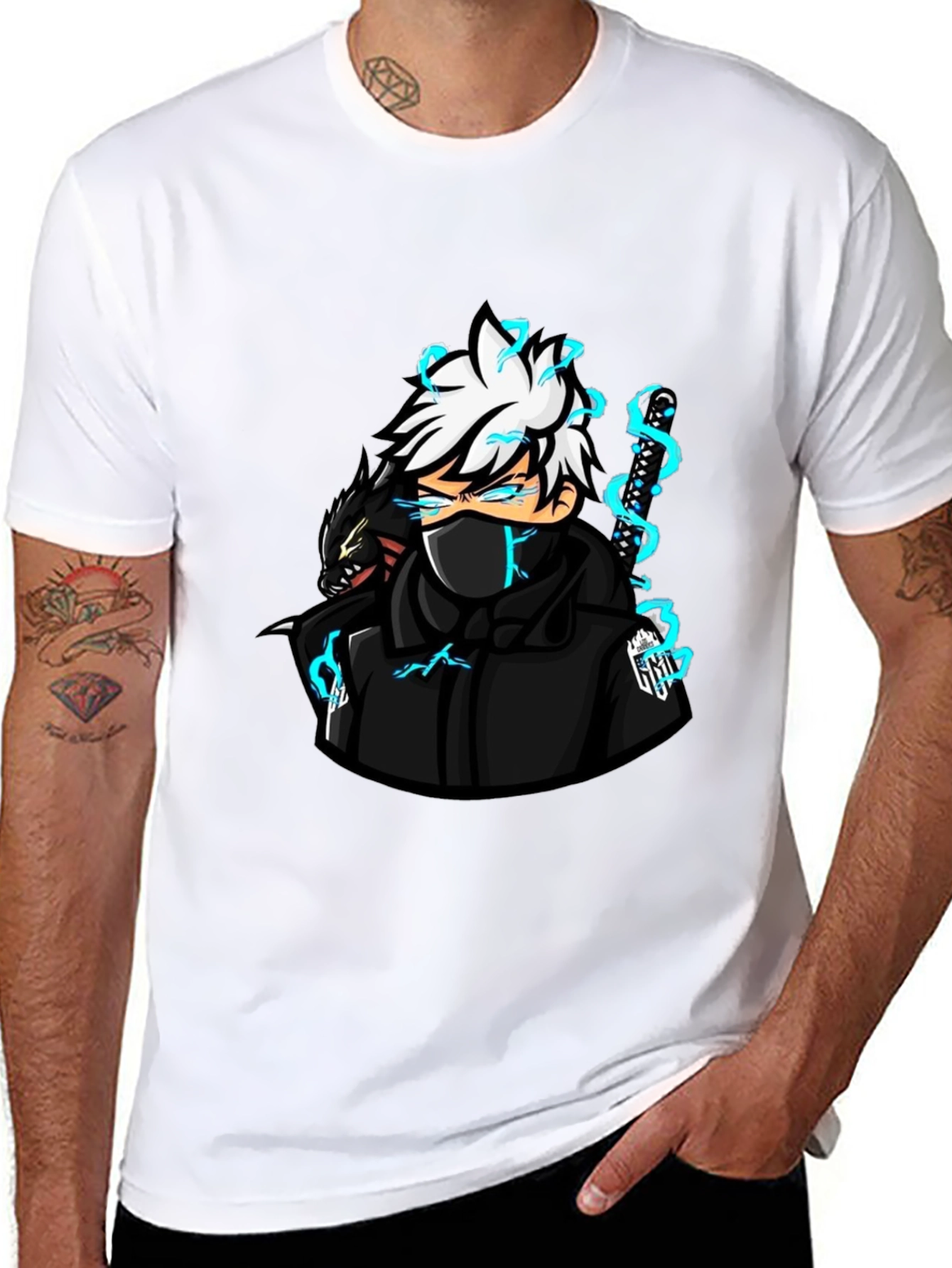 Anime Character Graphic Black T-Shirt