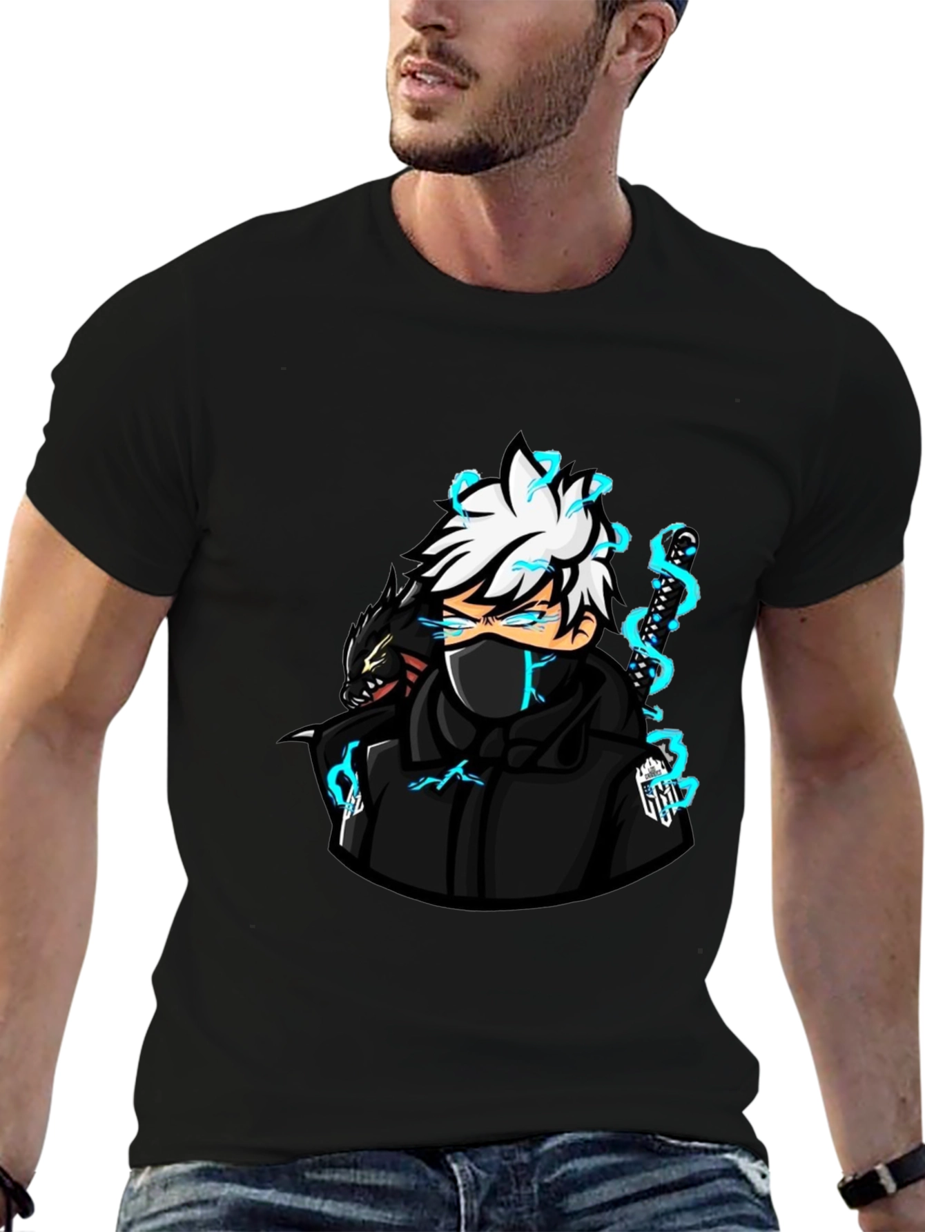 Anime Character Graphic Black T-Shirt