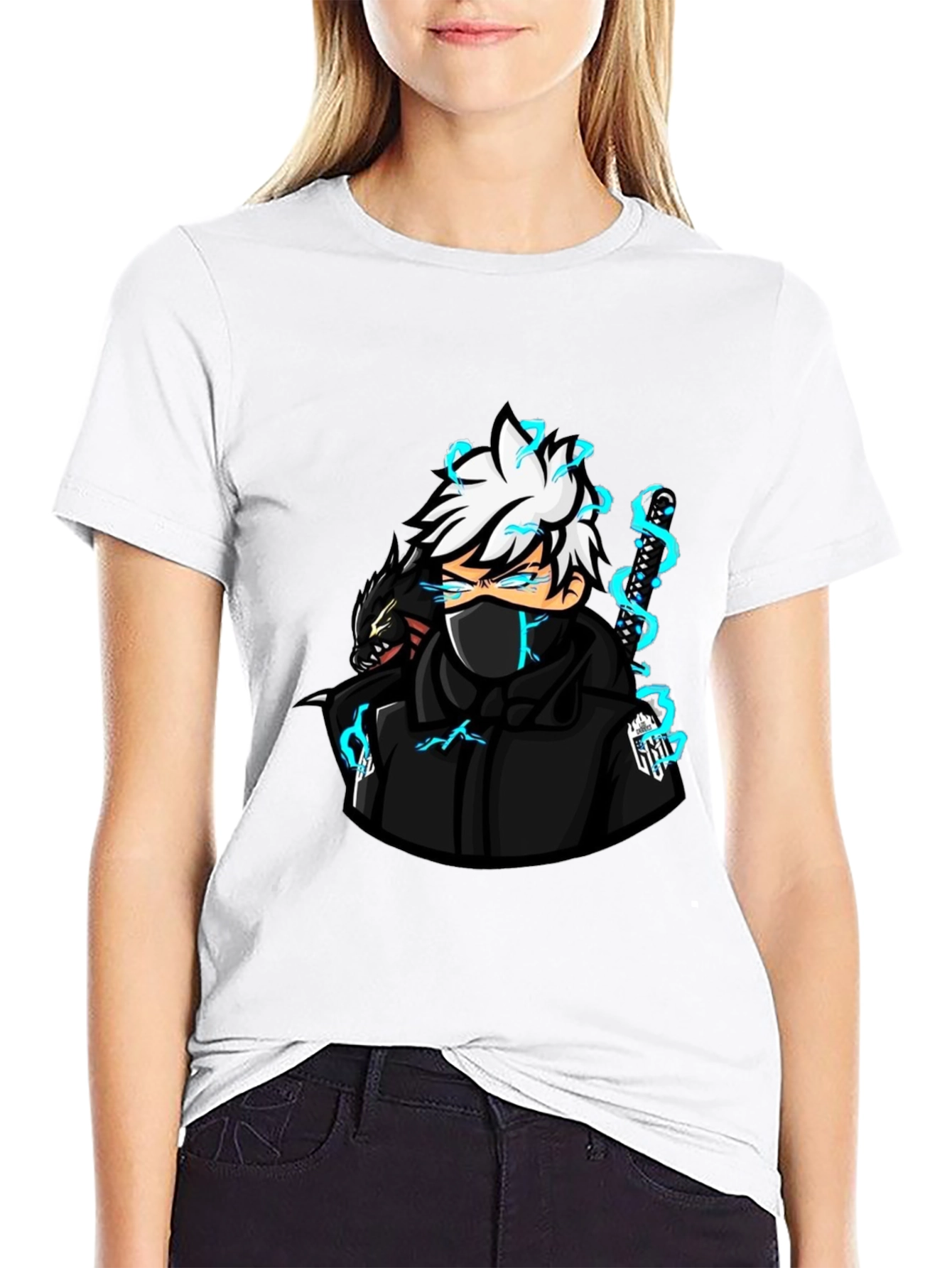 Anime Character Graphic Black T-Shirt
