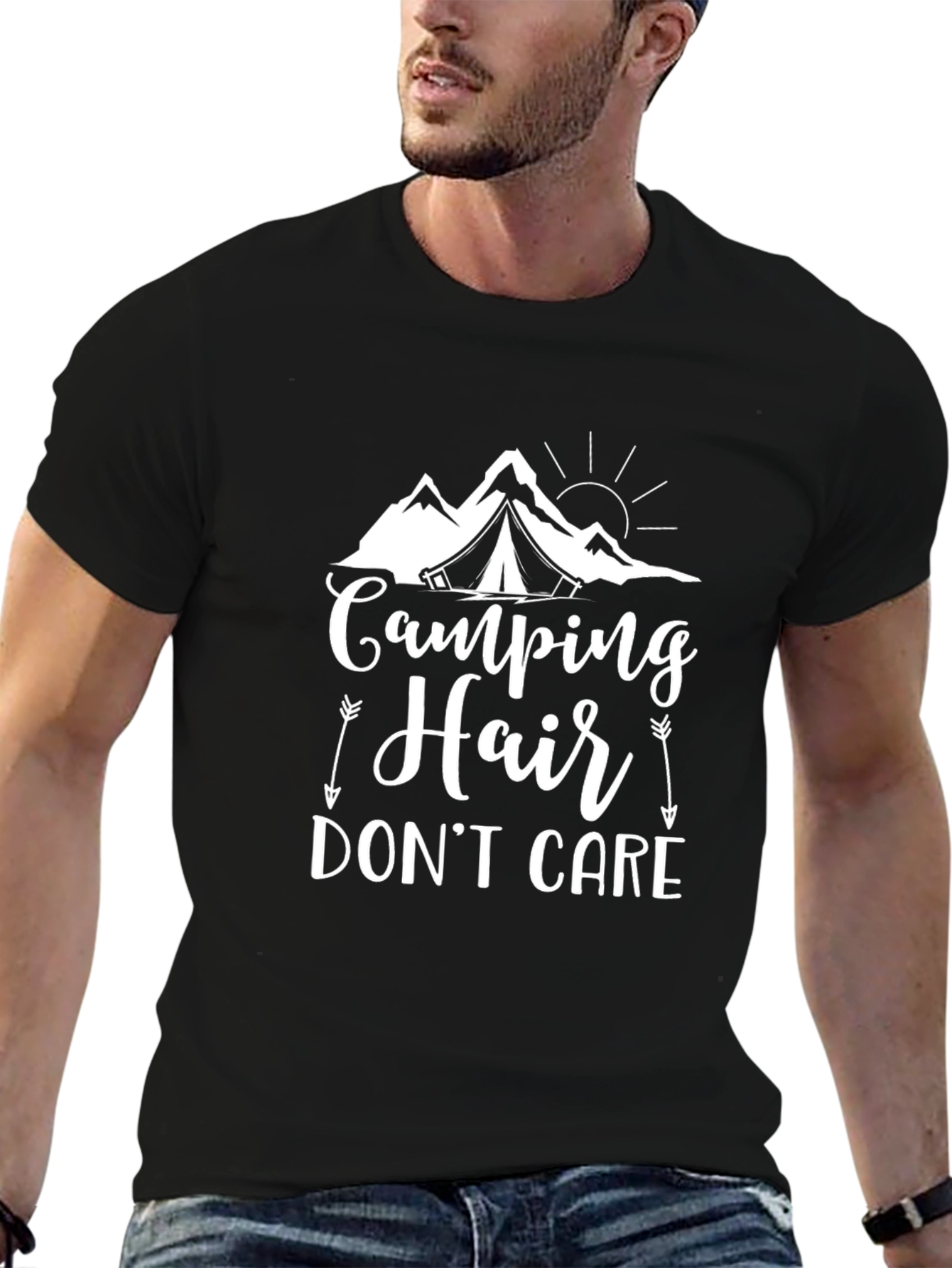 Camping Hair Dont Care Graphic Tee