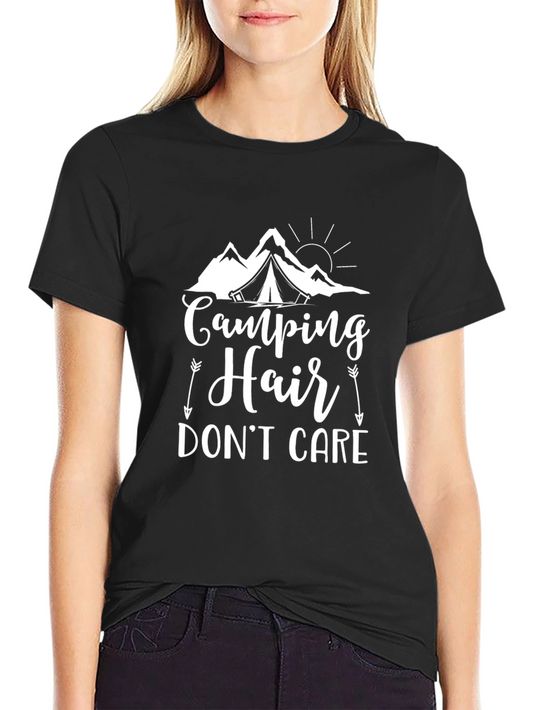 Camping Hair Dont Care Graphic Tee