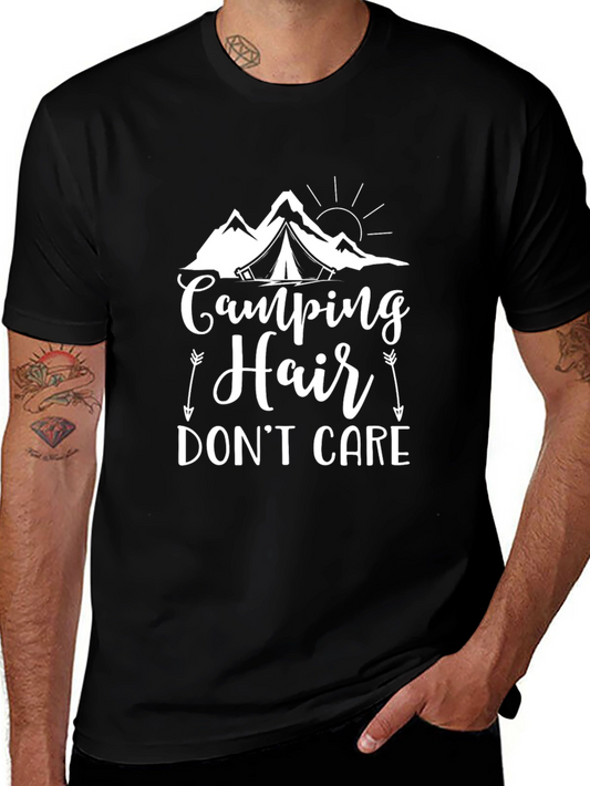 Camping Hair Dont Care Graphic Tee