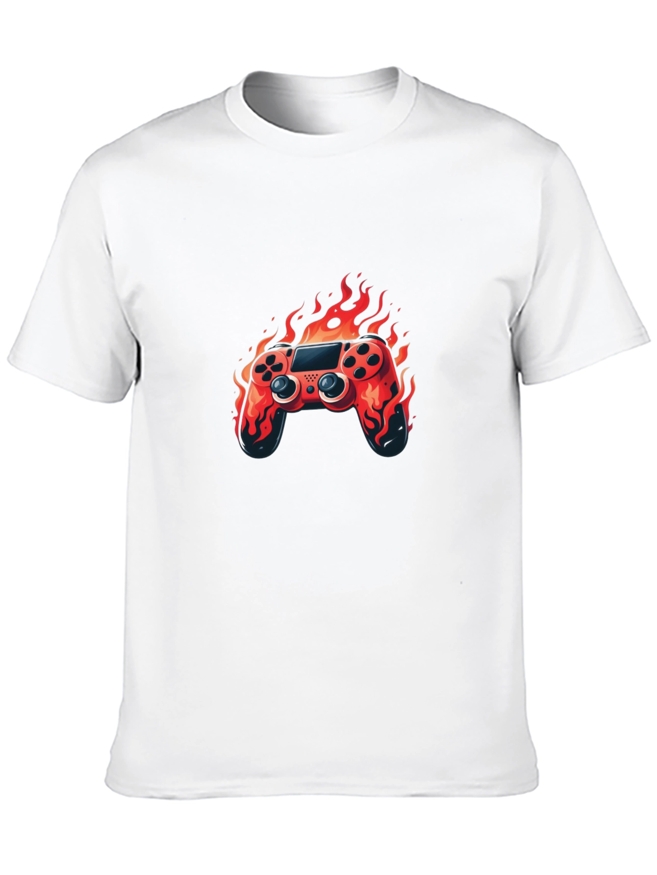 Flaming Game Controller Graphic Tee - Black