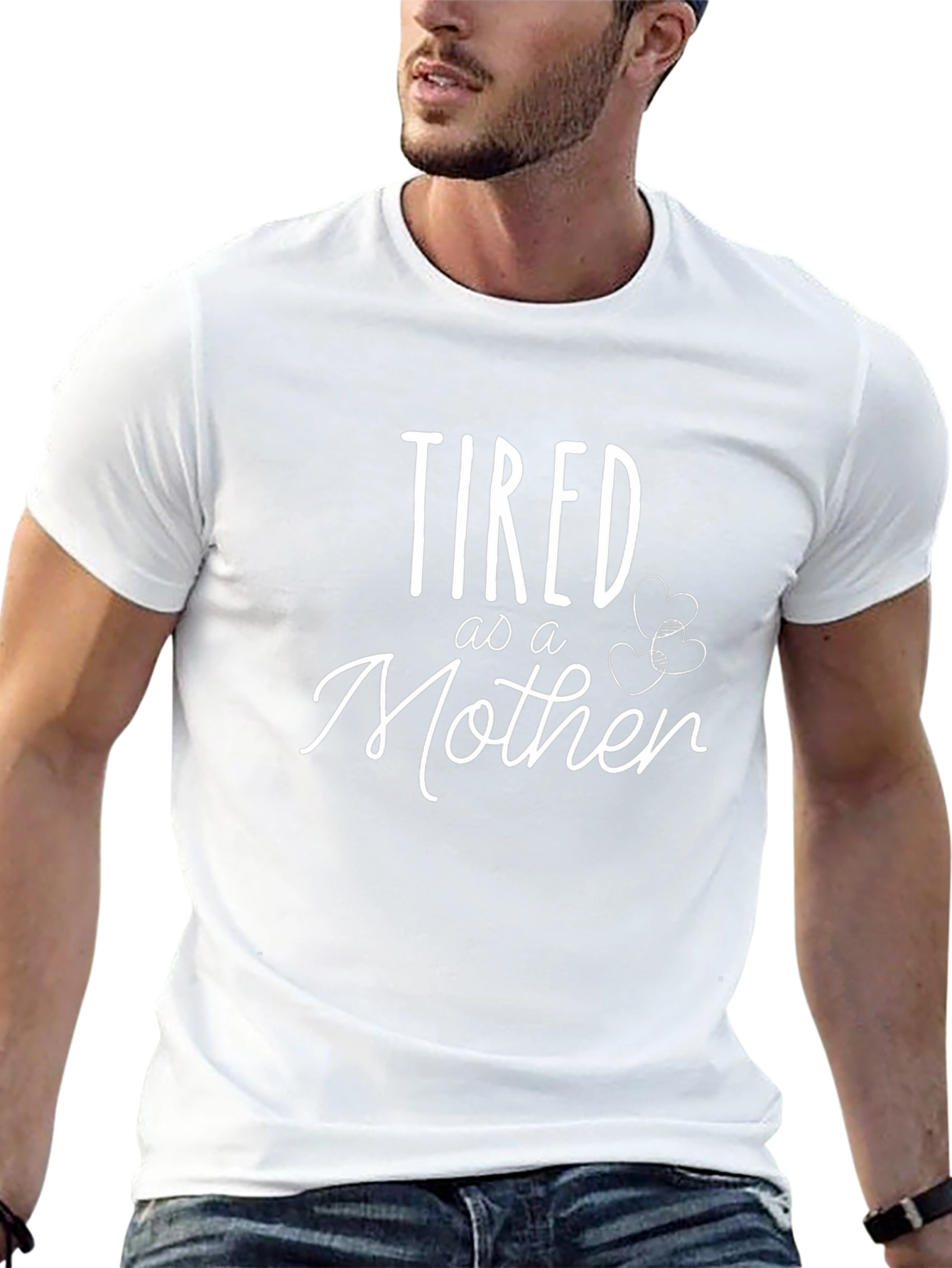 Tired As A Mother Graphic T-Shirt - Crew Neck