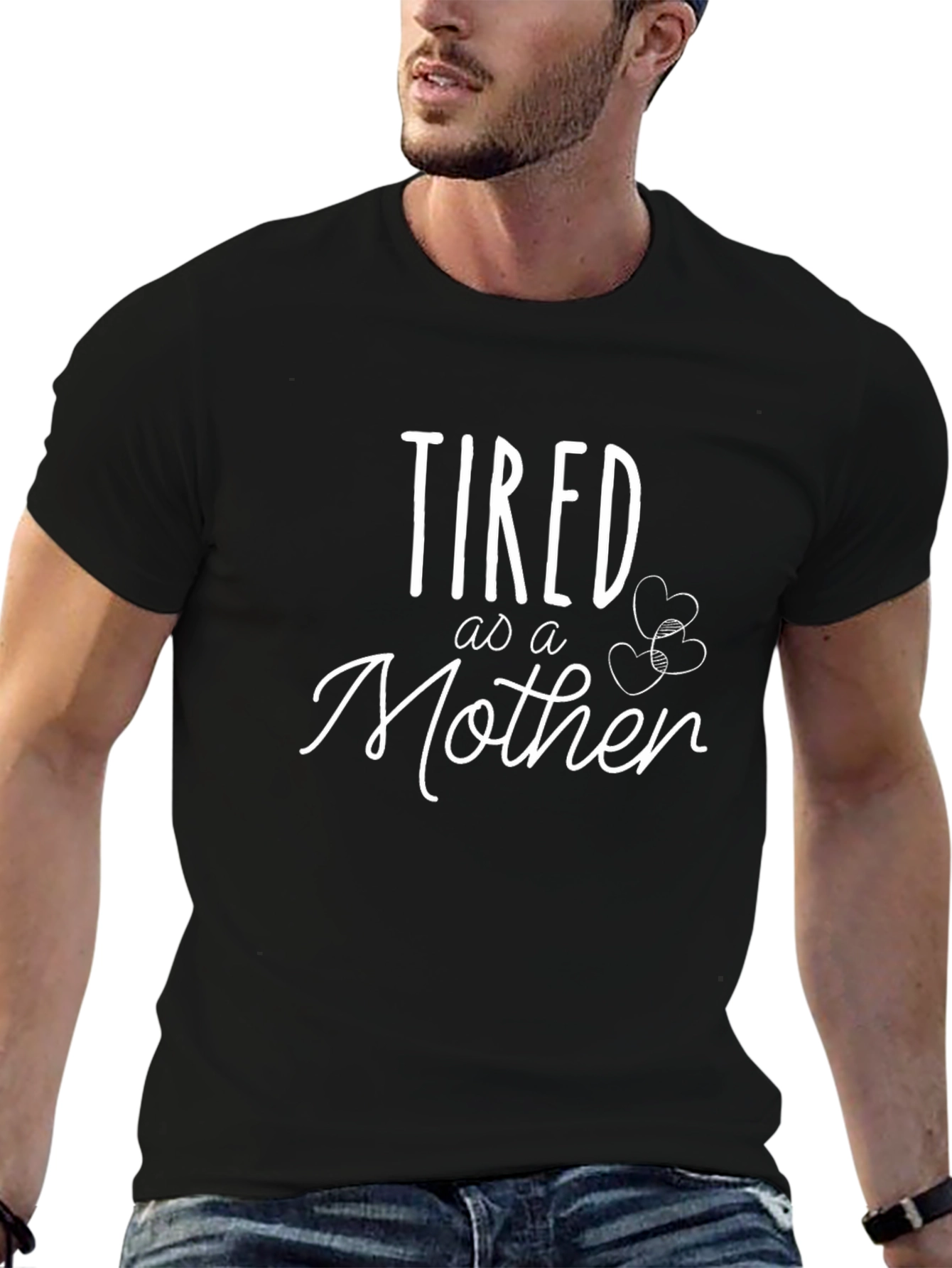 Tired As A Mother Graphic T-Shirt - Crew Neck