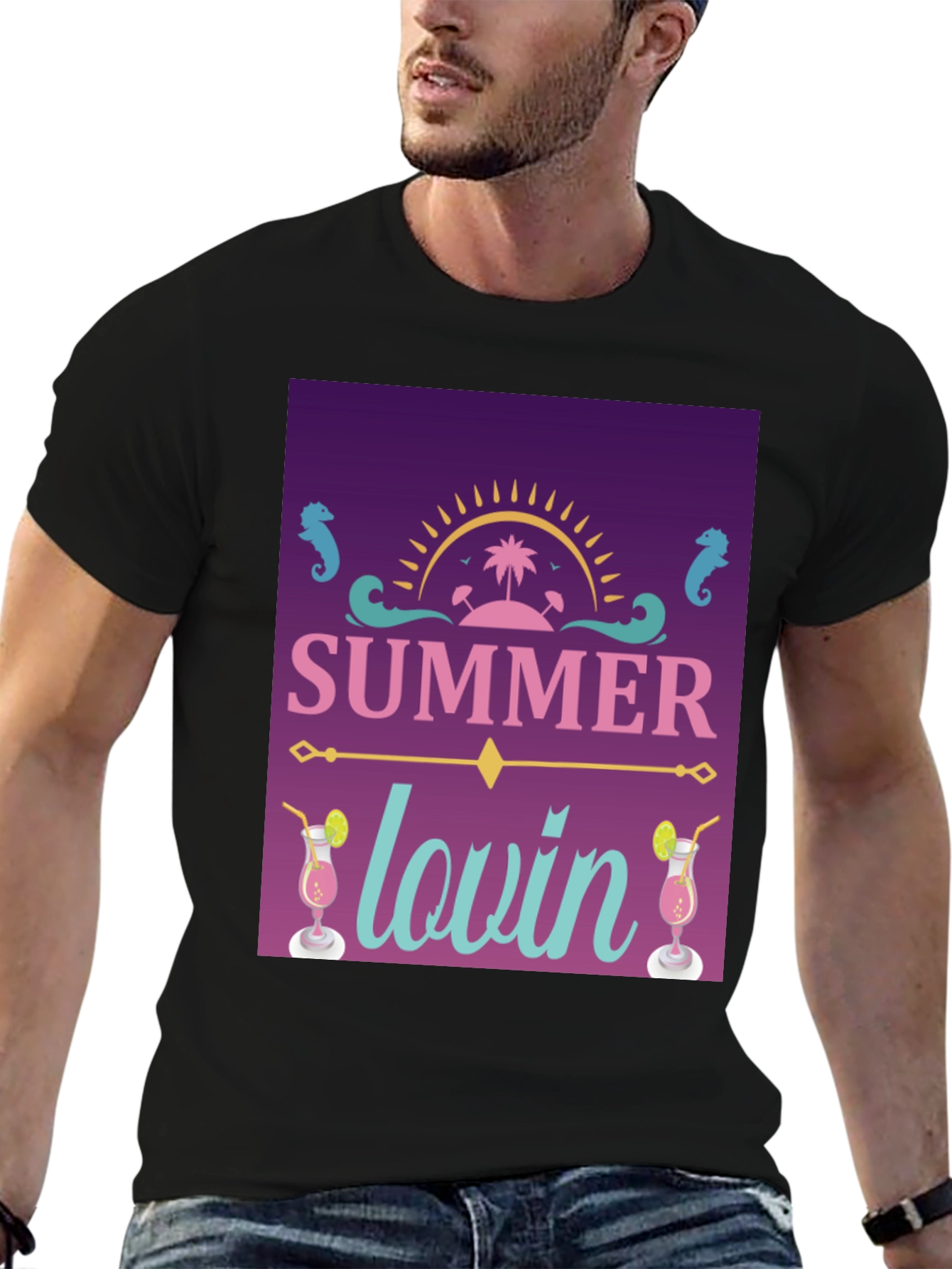 Summer Lovin Graphic T-Shirt - Black