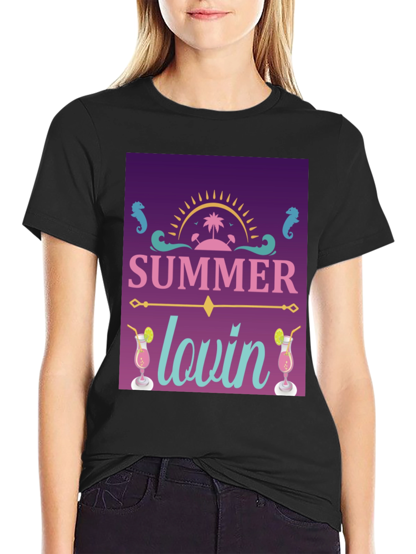 Summer Lovin Graphic T-Shirt - Black