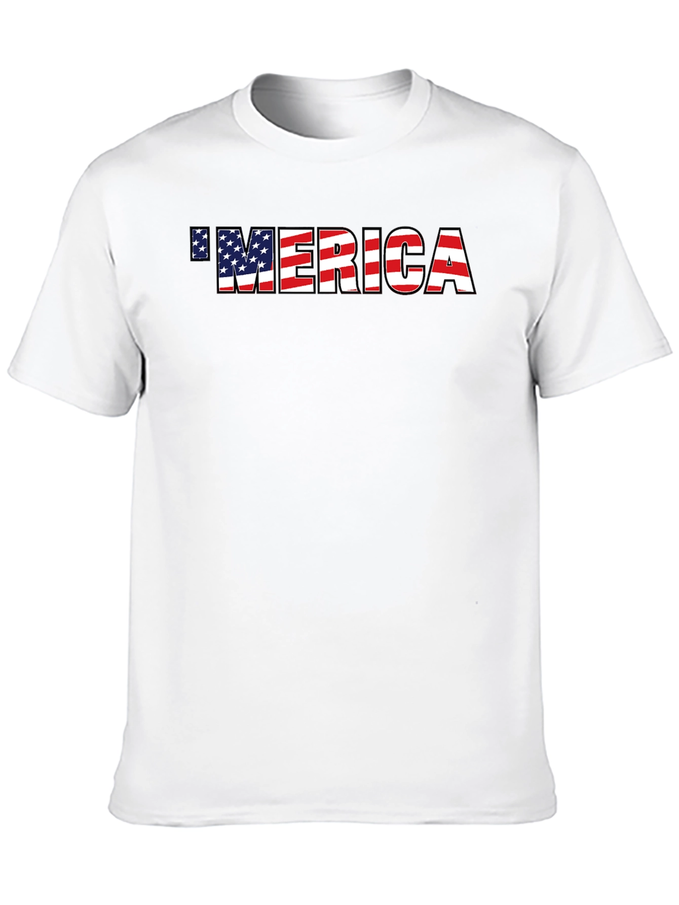 Patriotic Merica Graphic Tee - American Flag Print