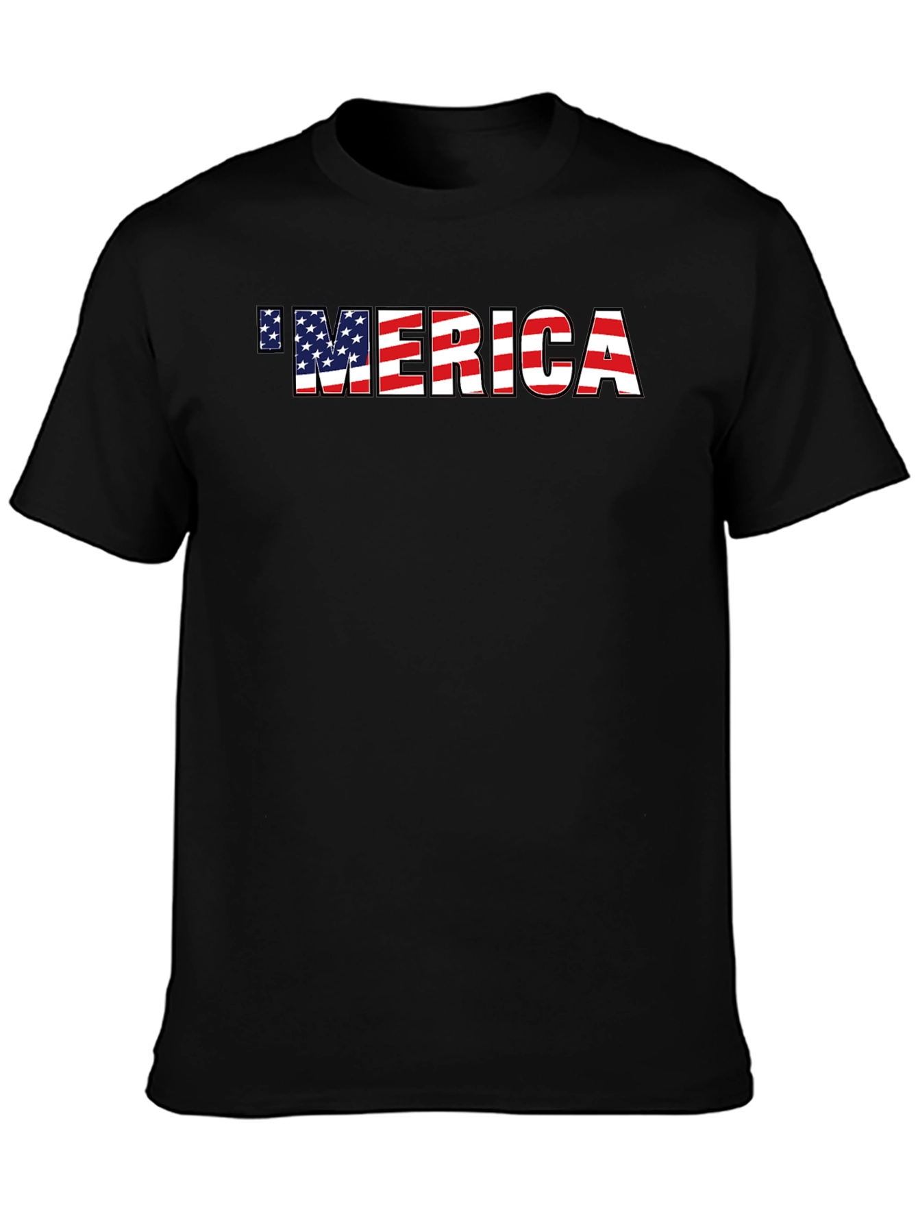 Patriotic Merica Graphic Tee - American Flag Print