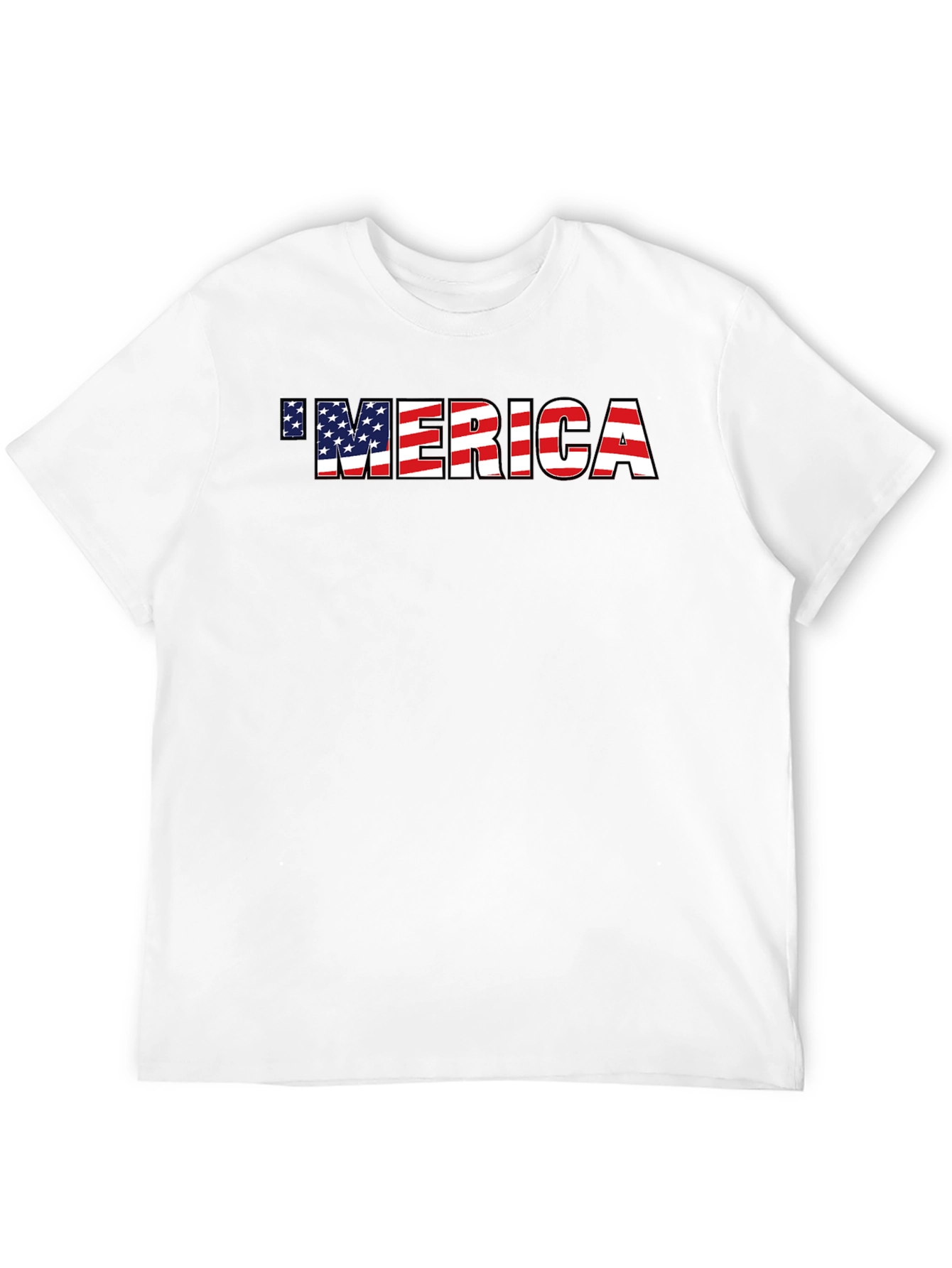Patriotic Merica Graphic Tee - American Flag Print