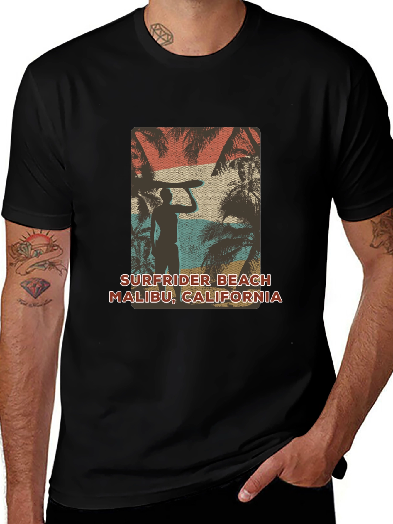 Surfrider Beach Malibu Tee - Retro Surf Design