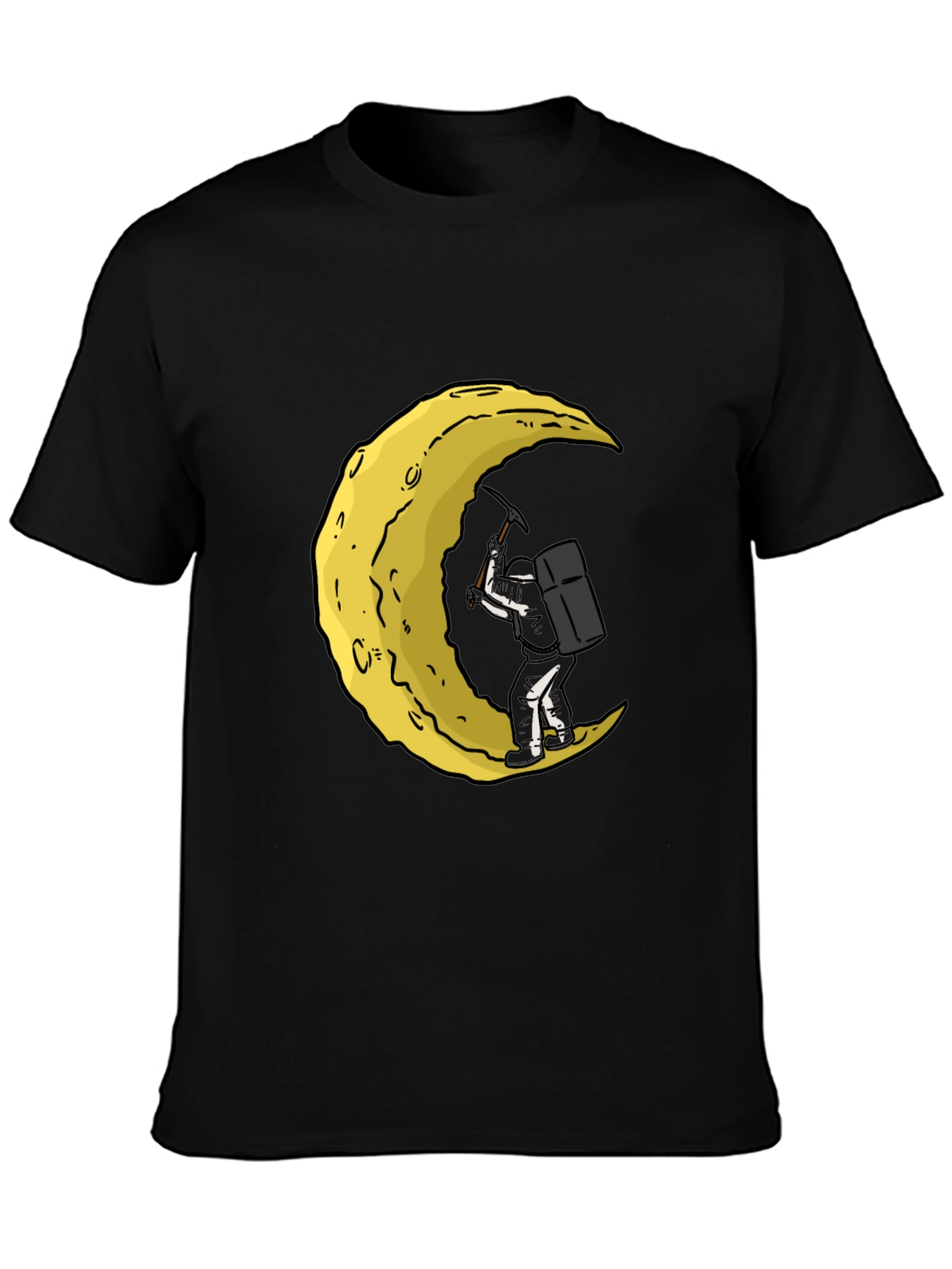 Moon Mining Graphic T-Shirt - Black Cotton Tee