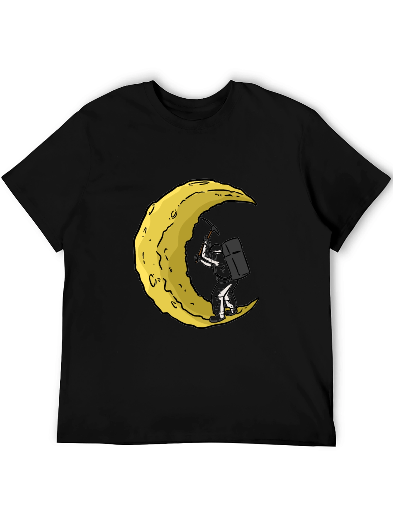 Moon Mining Graphic T-Shirt - Black Cotton Tee