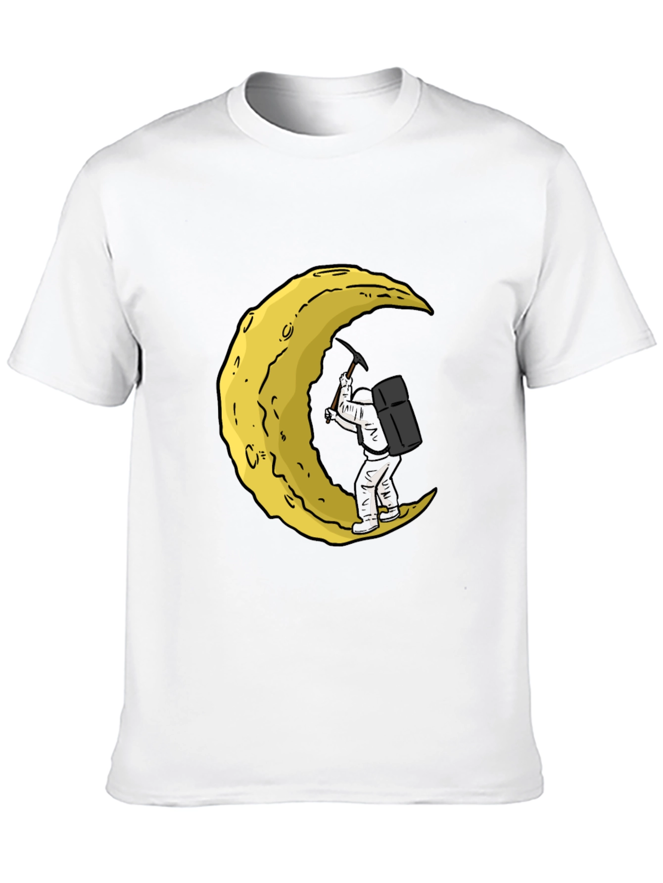 Moon Mining Graphic T-Shirt - Black Cotton Tee