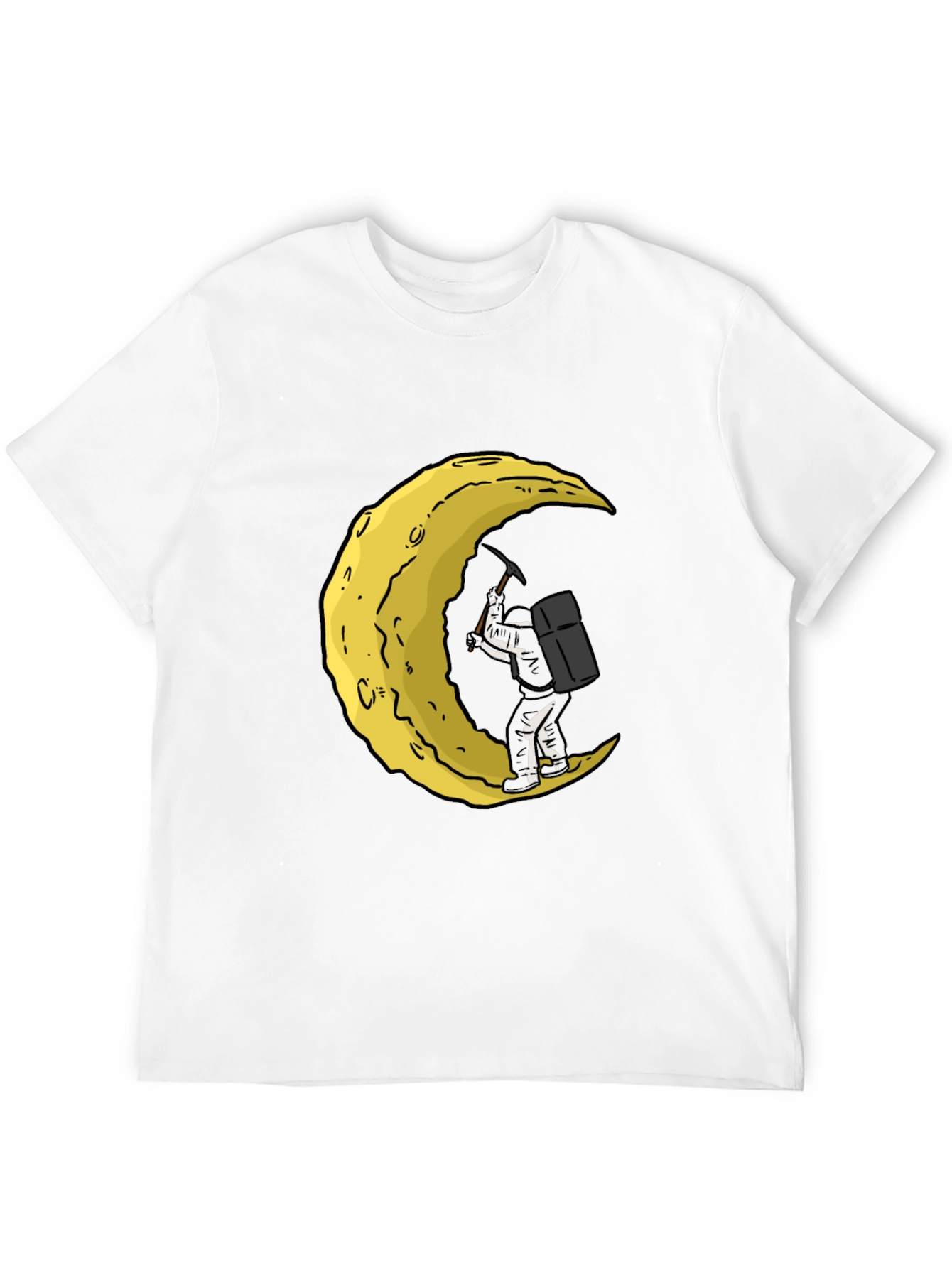 Moon Mining Graphic T-Shirt - Black Cotton Tee