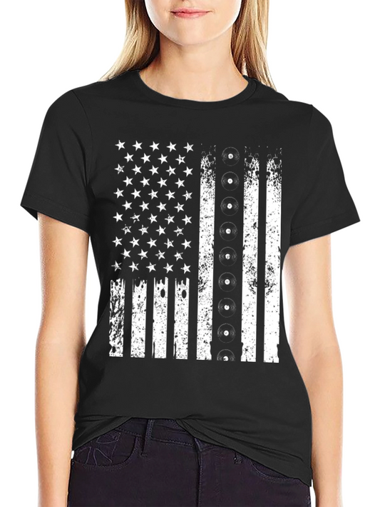 Distressed American Flag Record Player T-Shirt