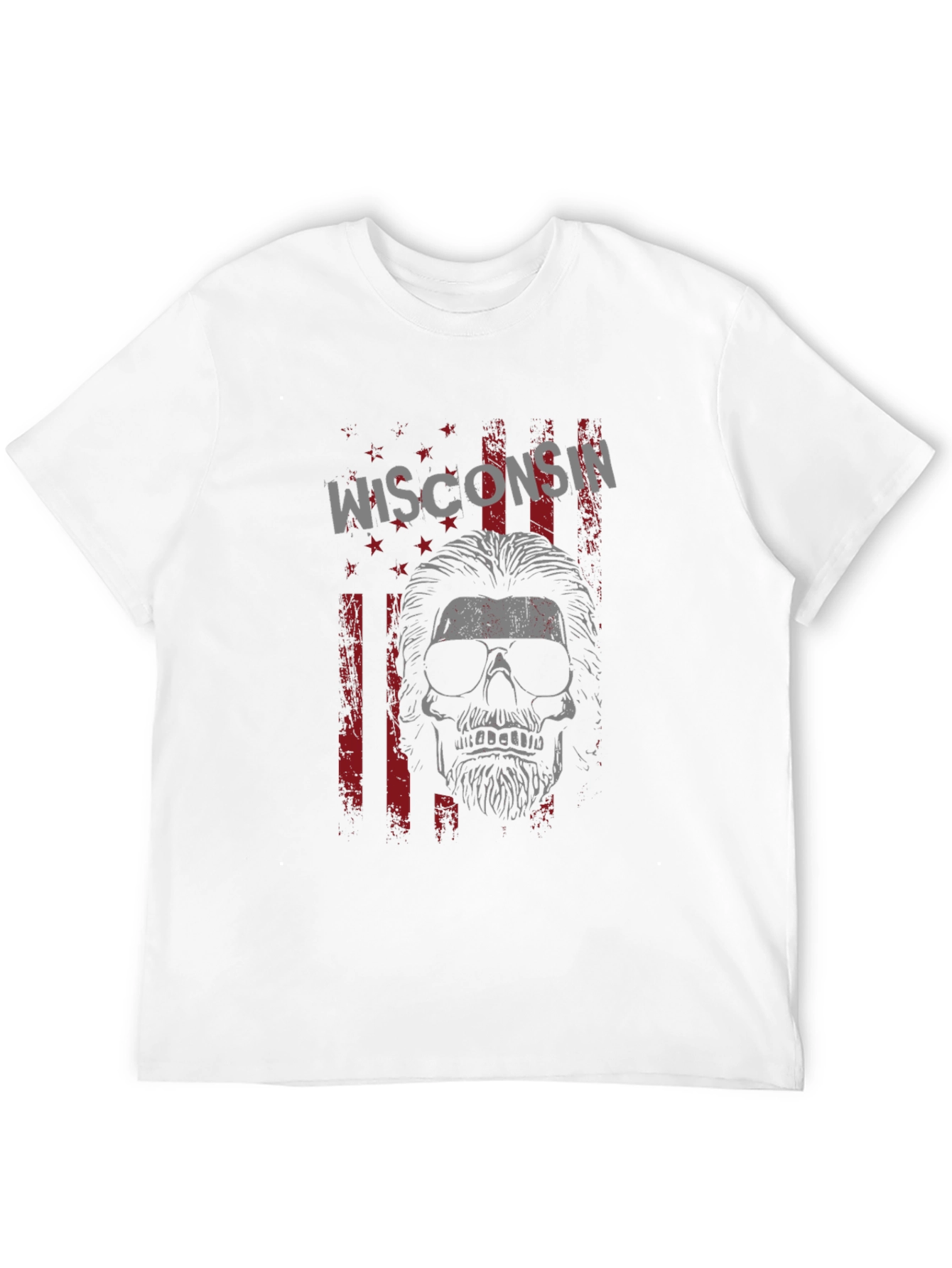 Wisconsin Skull Graphic Tee - Mens Black T-Shirt