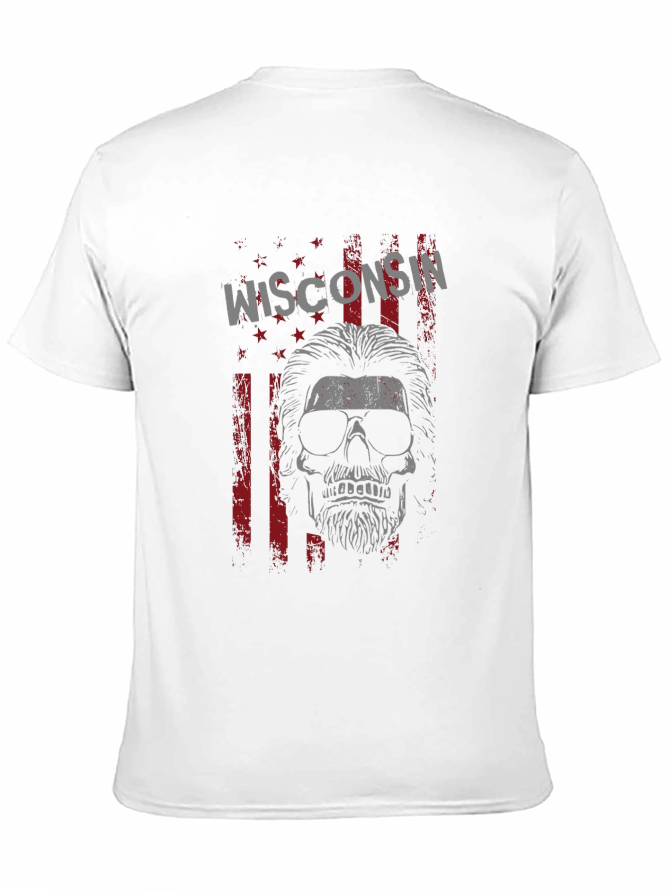 Wisconsin Skull Graphic Tee - Mens Black T-Shirt