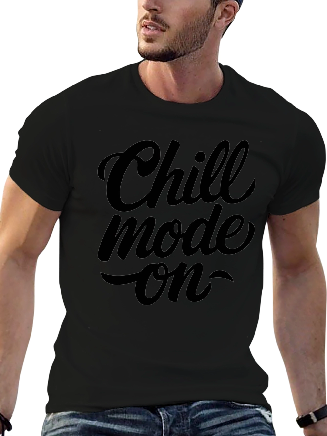 Chill Mode On Black Graphic T-Shirt