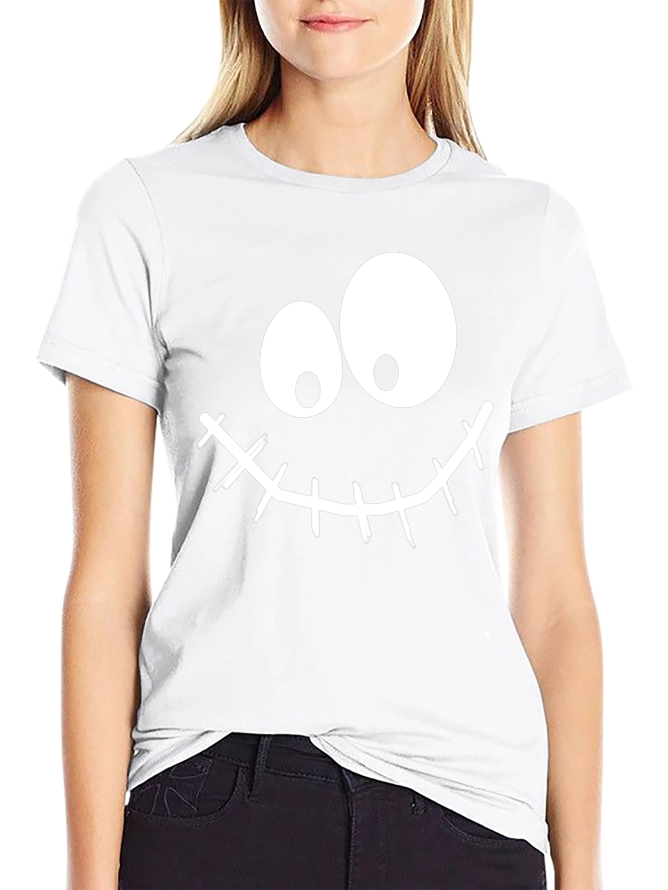 Funny Halloween Face Black T-Shirt