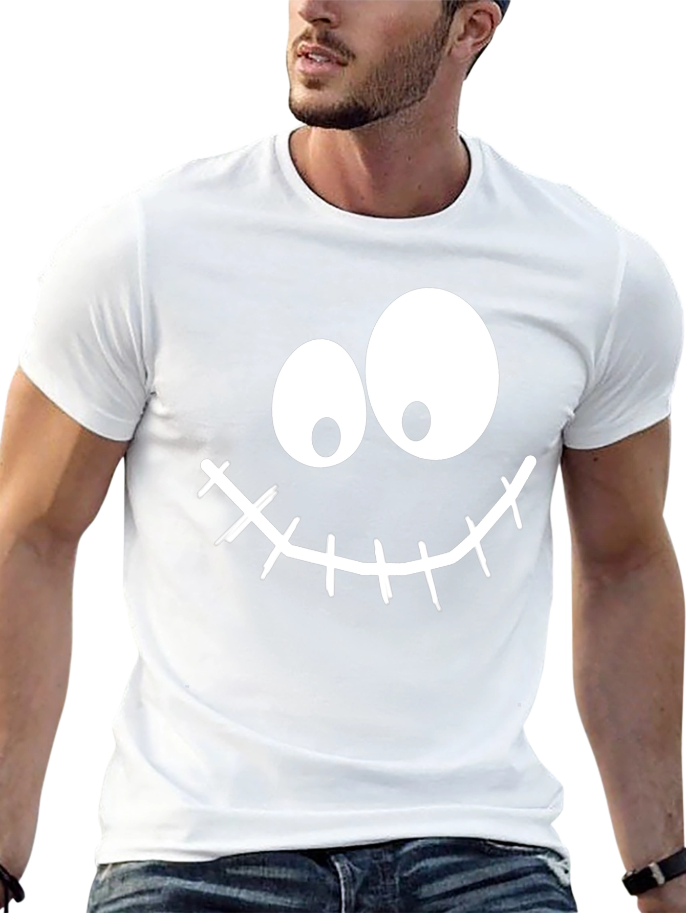 Funny Halloween Face Black T-Shirt