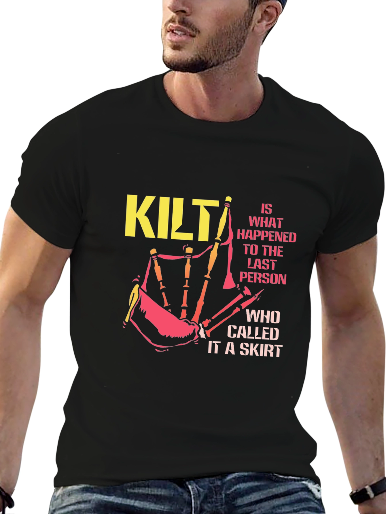 Kilt Warning Graphic Tee - Scottish Pride T-Shirt