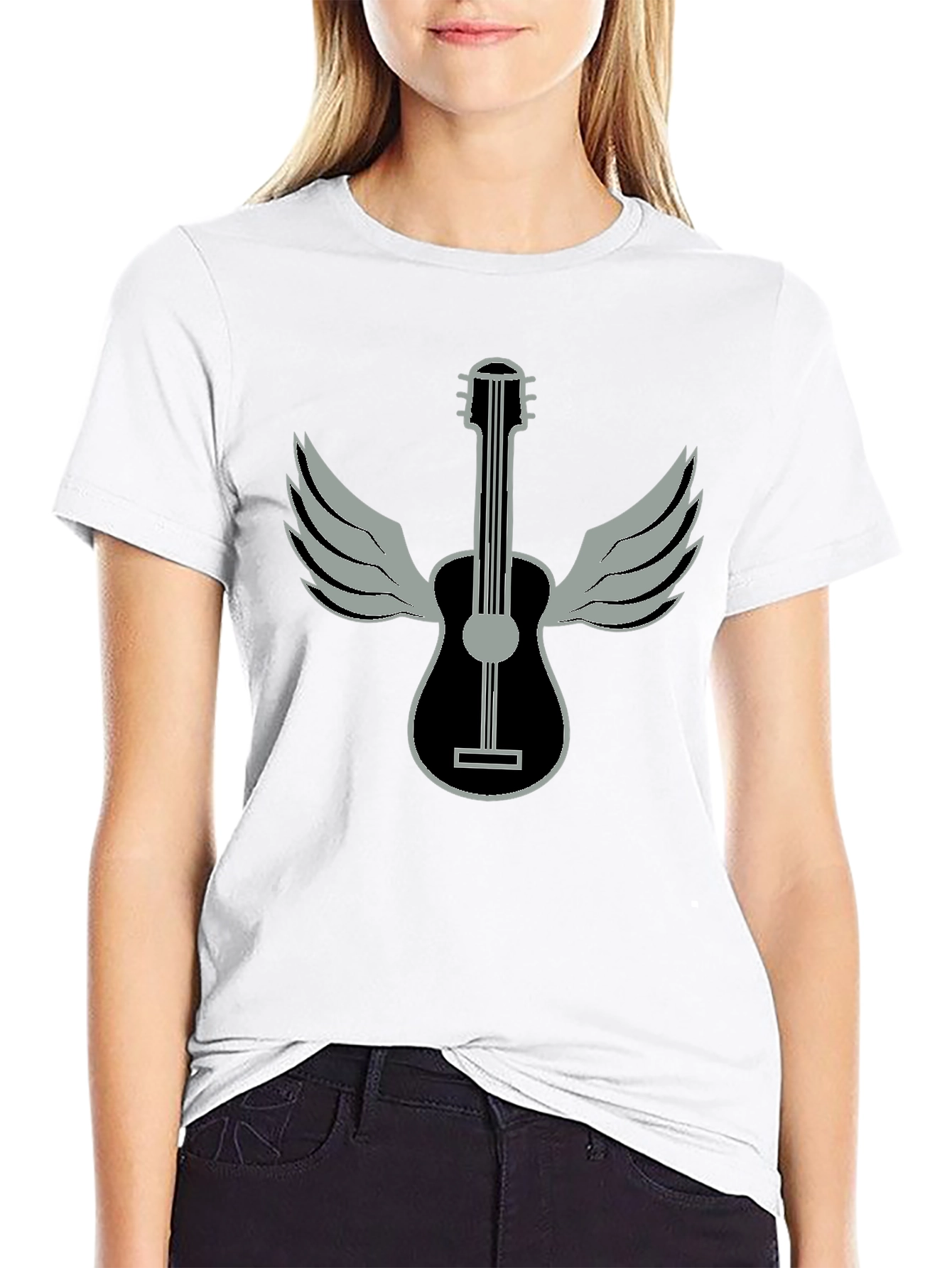 Winged Guitar Graphic T-Shirt - Music Lover Tee