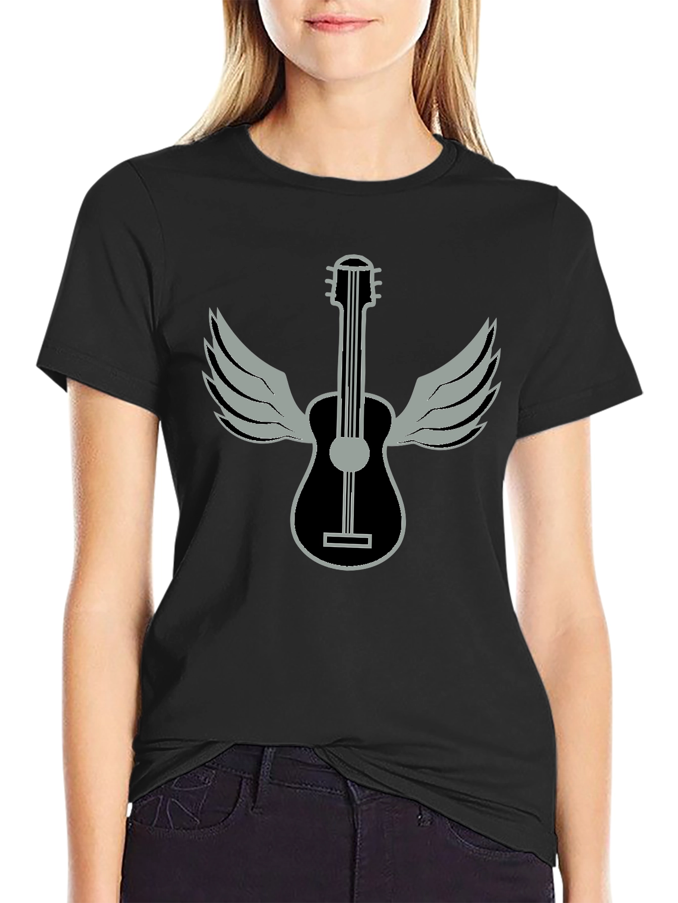 Winged Guitar Graphic T-Shirt - Music Lover Tee
