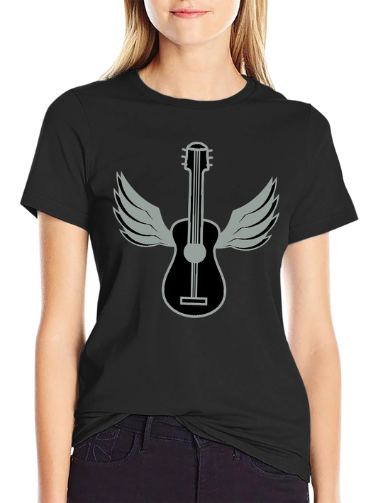 Winged Guitar Graphic T-Shirt - Music Lover Tee